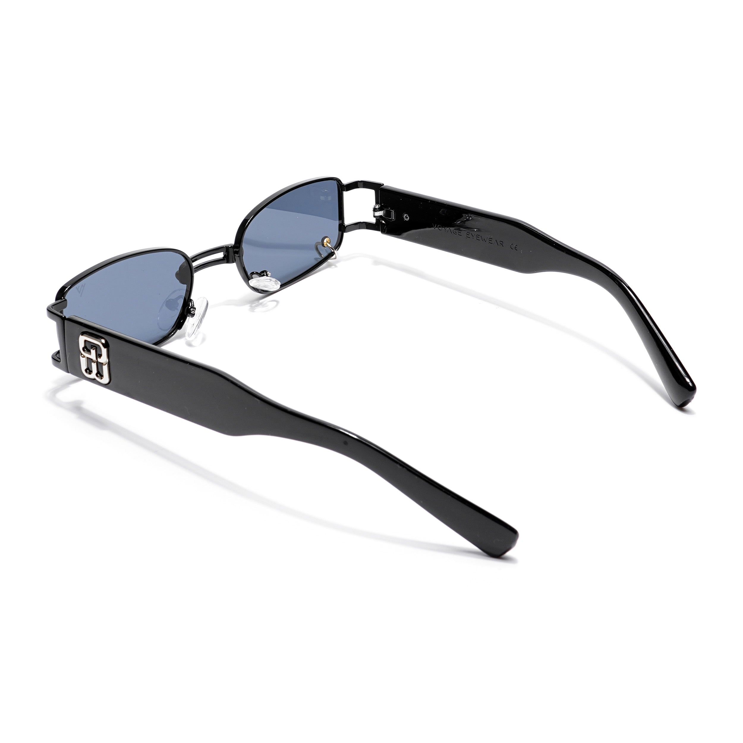 Punk | Black Rectangle Sunglasses | Black Lens - MG5209