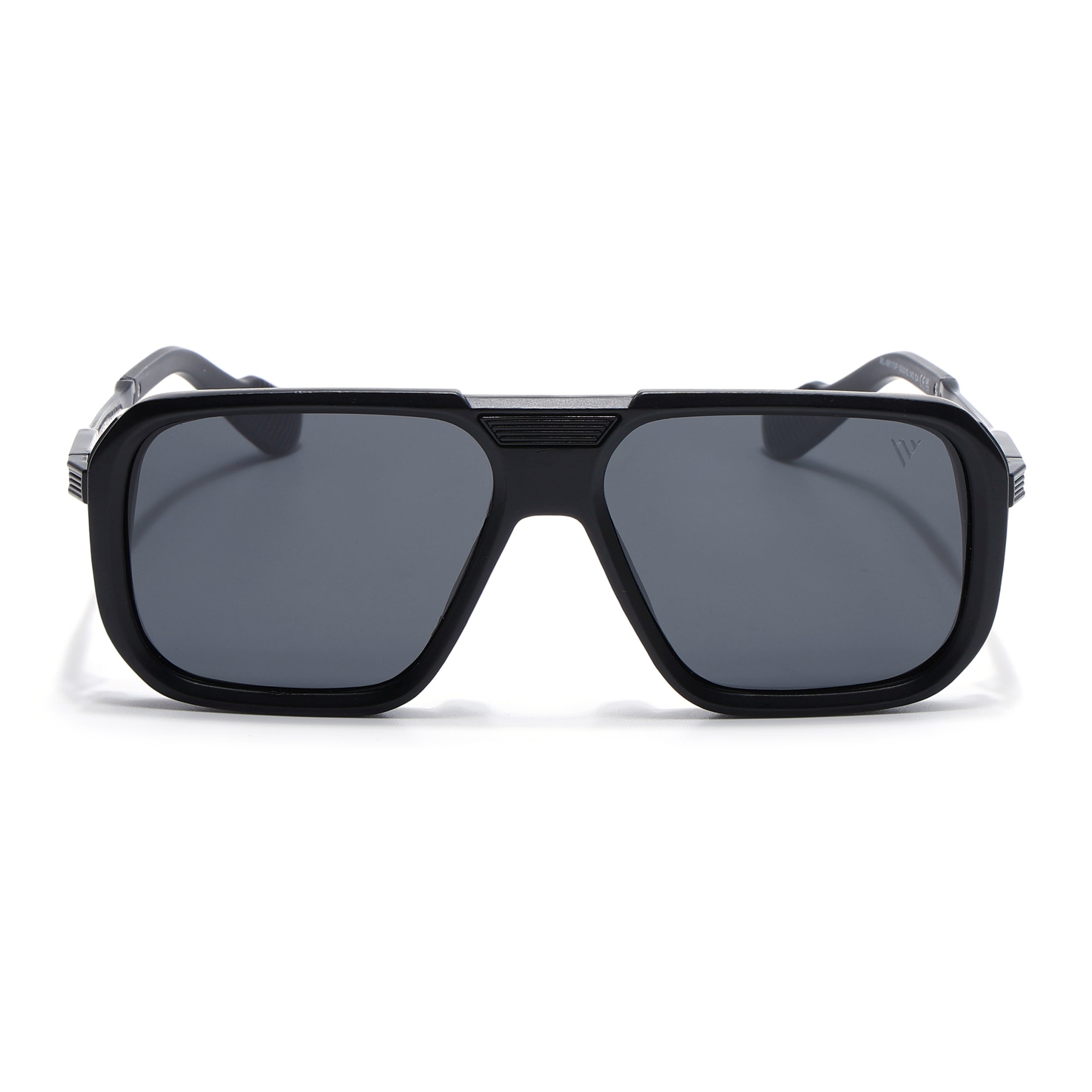 Alpha | Matt Black Wayfarer Polarized Sunglasses | Black Lens - PMG6624