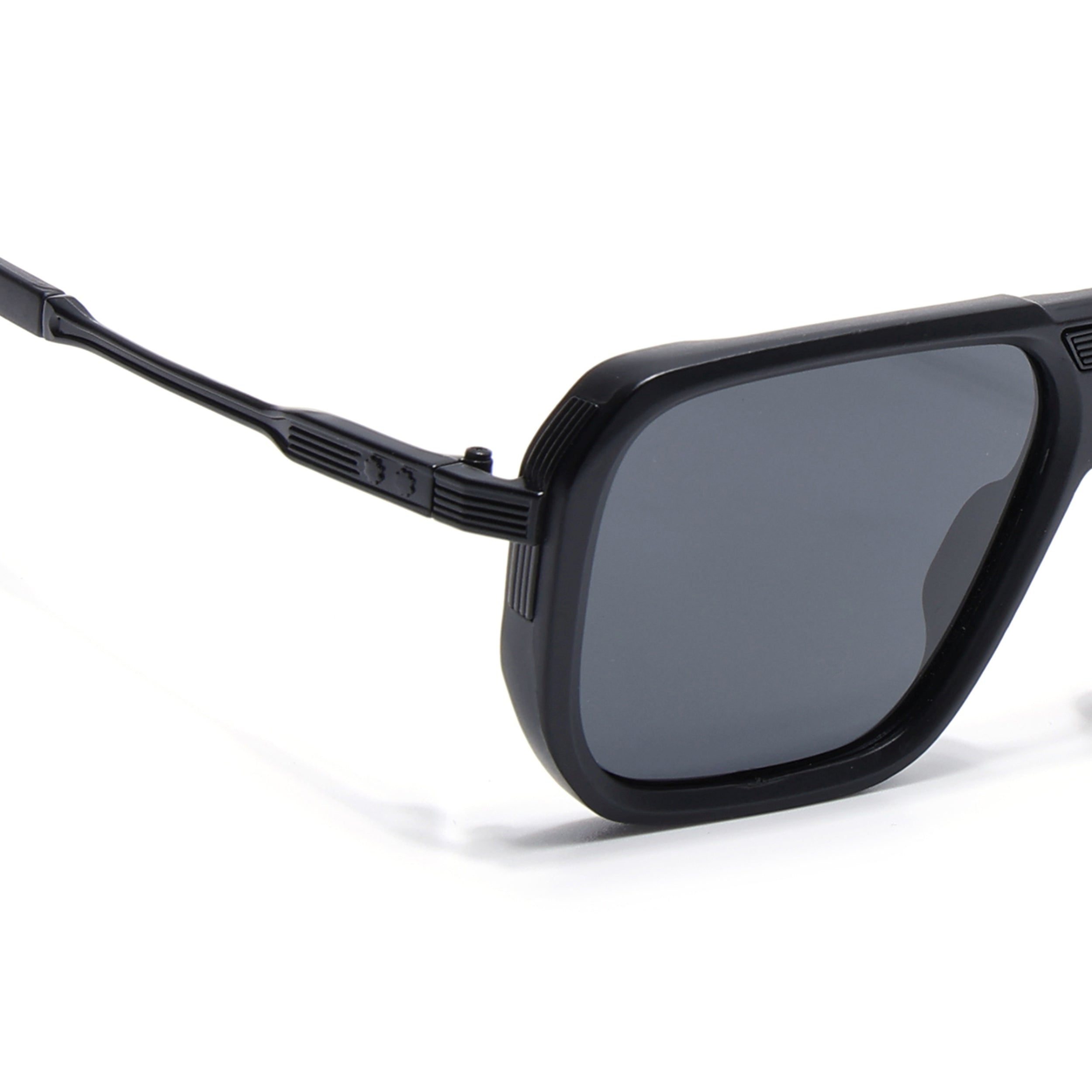 Alpha | Matt Black Wayfarer Polarized Sunglasses | Black Lens - PMG6624