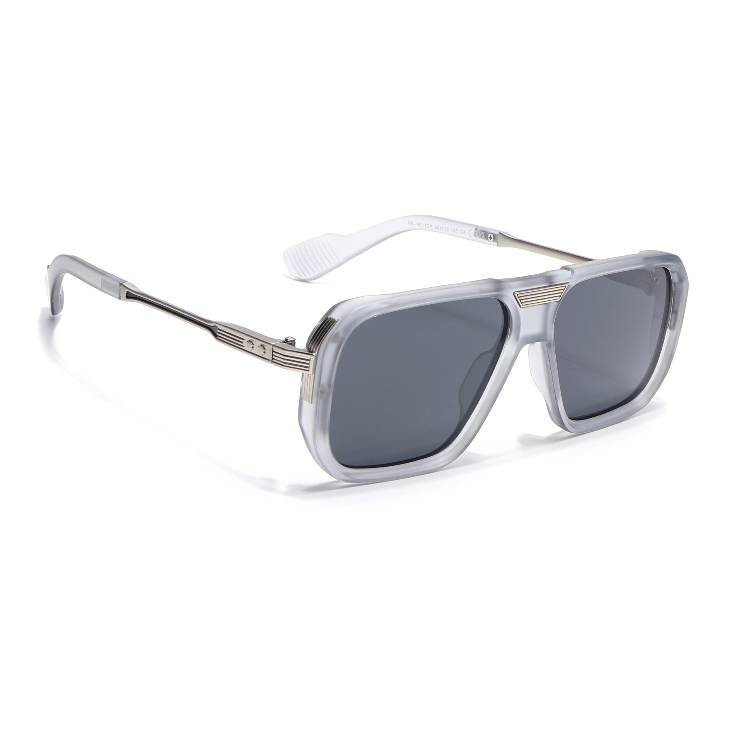 Alpha | Grey Wayfarer Polarized Sunglasses | Black Lens - PMG6625