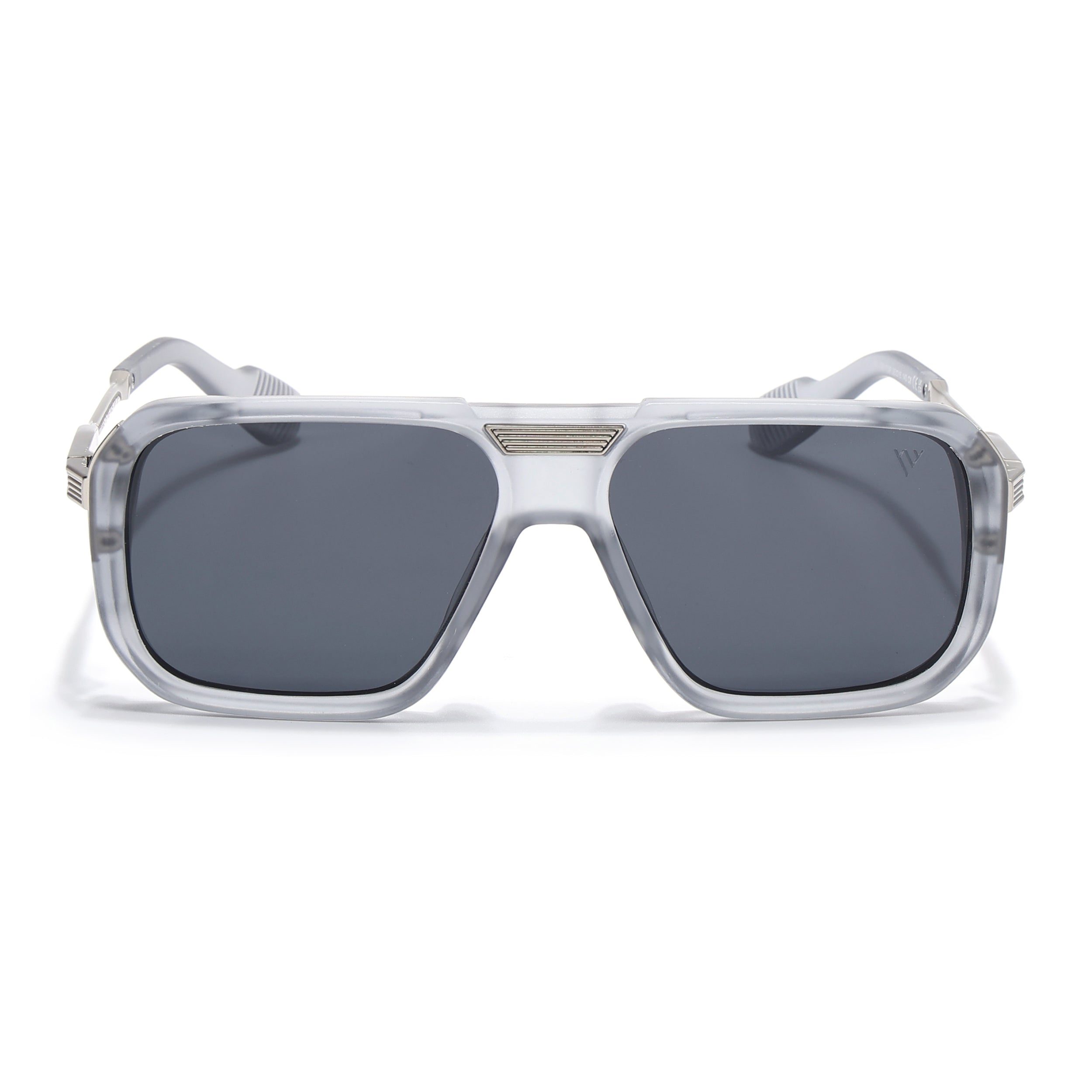 Alpha | Grey Wayfarer Polarized Sunglasses | Black Lens - PMG6625