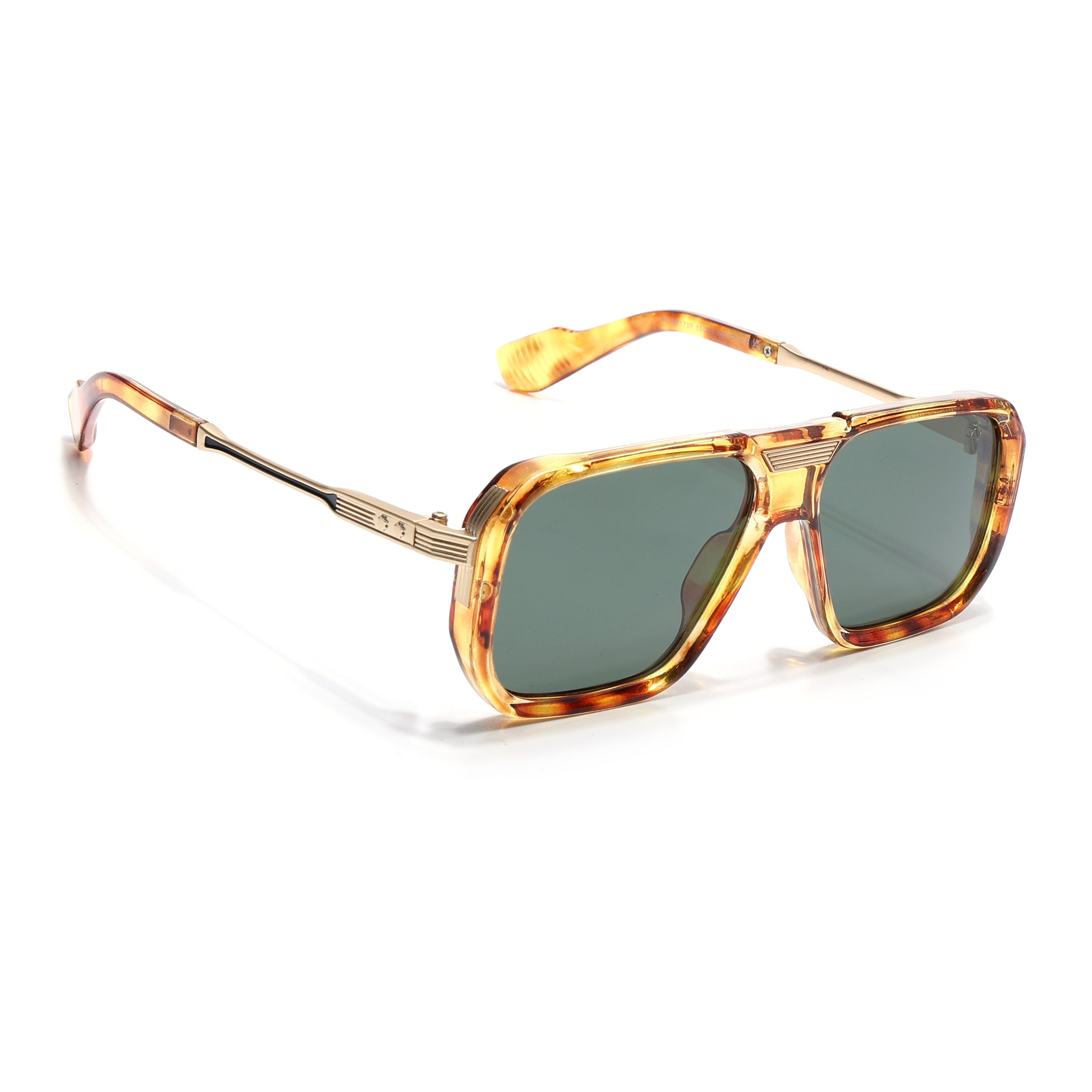 Alpha | Dami Brown Wayfarer Polarized Sunglasses | Green Lens - PMG6626