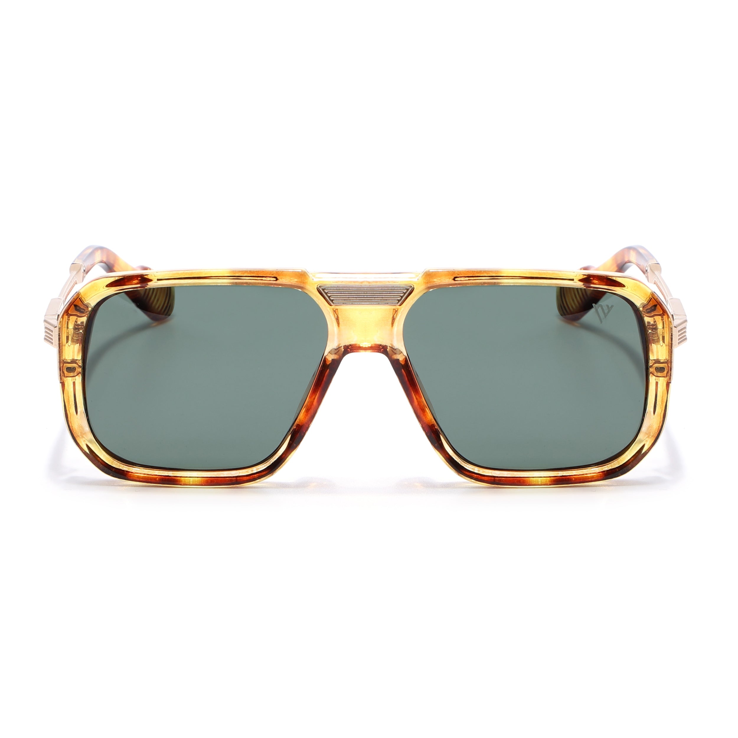 Alpha | Dami Brown Wayfarer Polarized Sunglasses | Green Lens - PMG6626