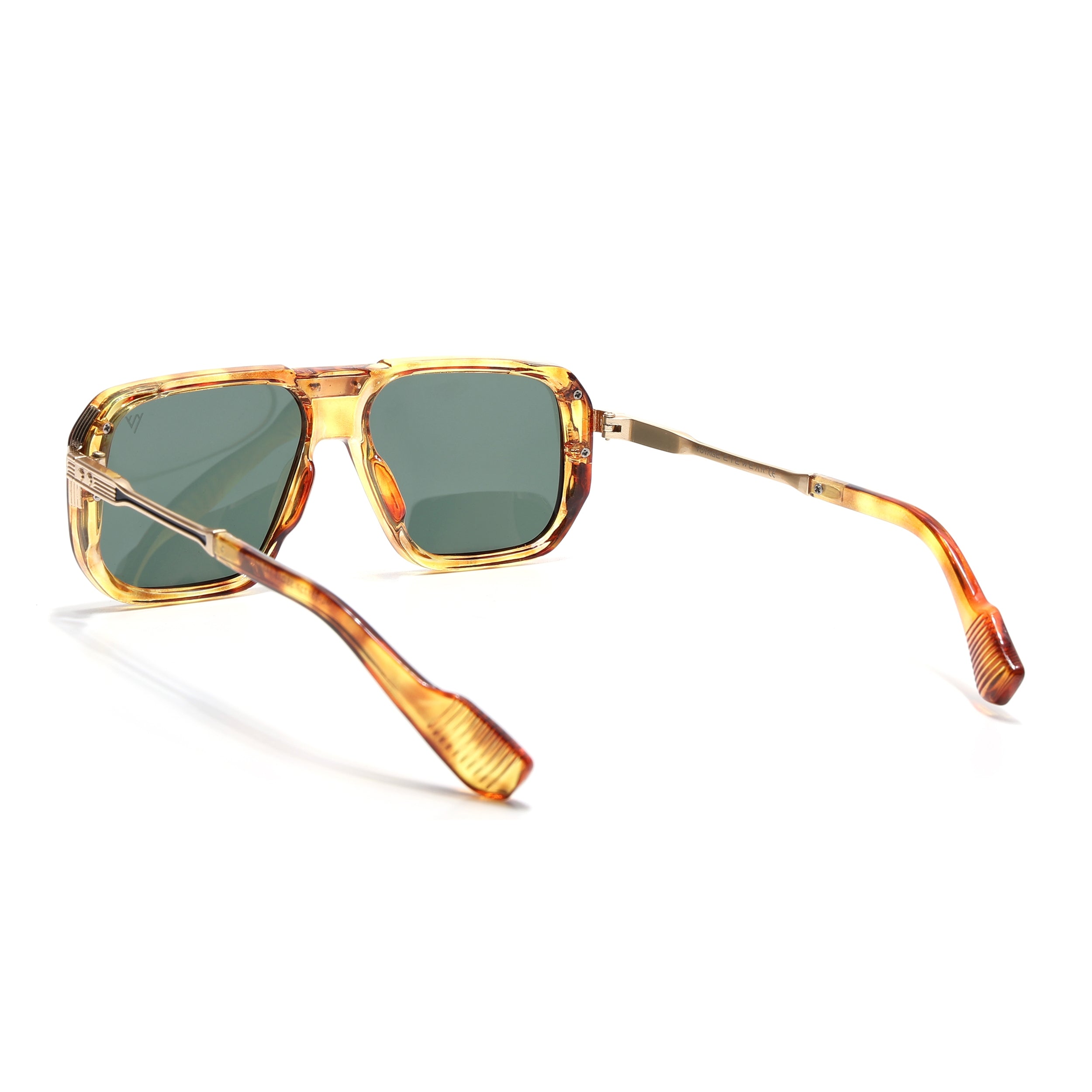 Alpha | Dami Brown Wayfarer Polarized Sunglasses | Green Lens - PMG6626