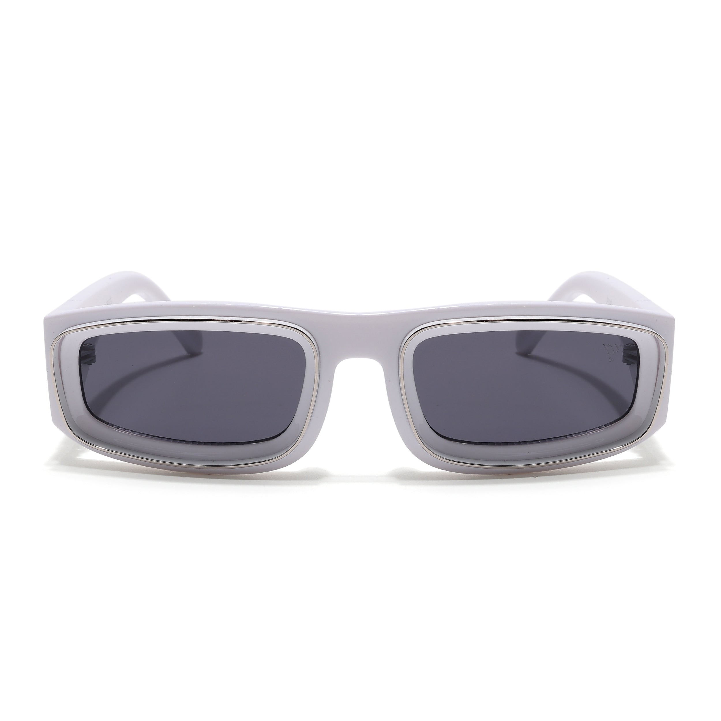 Old Smuggler | White Polarized Unisex Sunglasses | Black Lens - MG6576