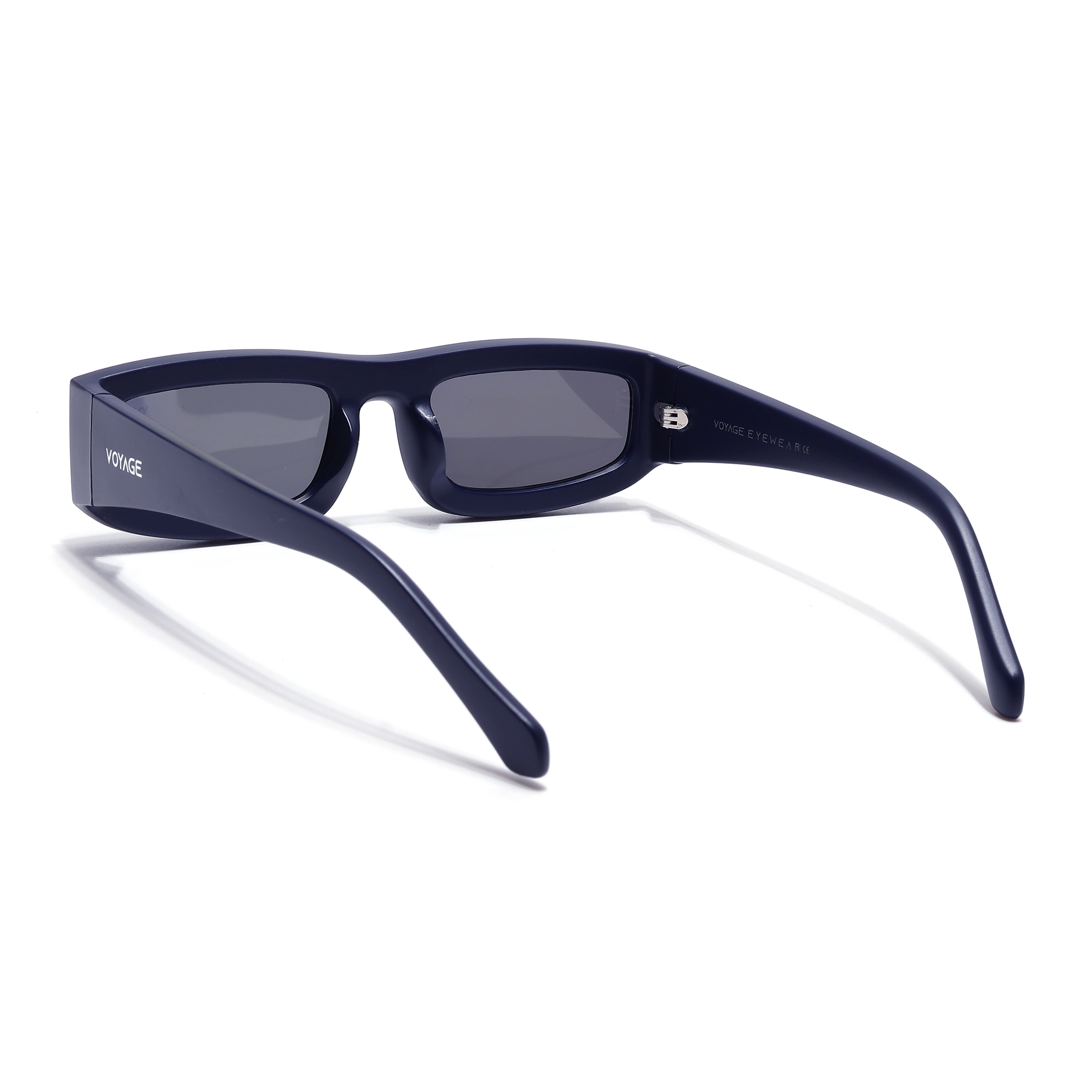 Old Smuggler | Navy Blue Polarized Unisex Sunglasses | Black Lens - MG6577