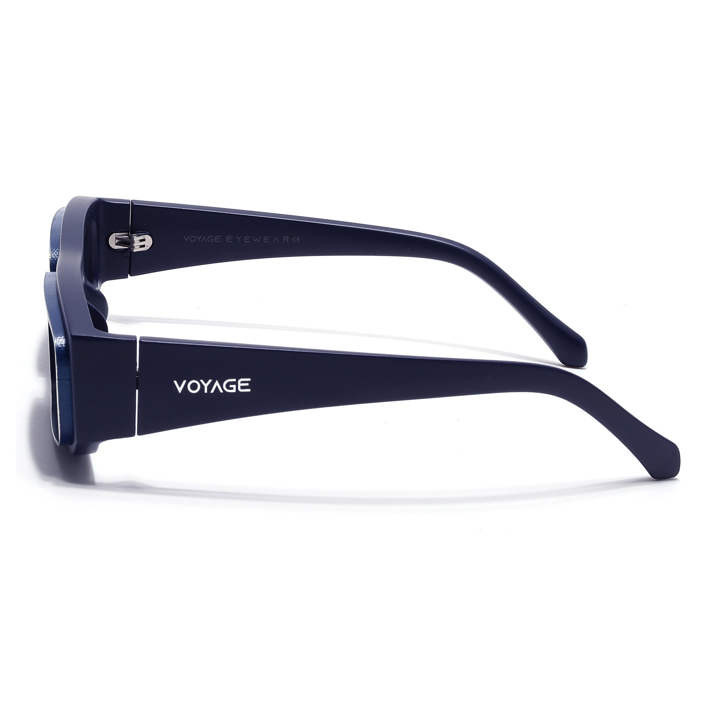 Old Smuggler | Navy Blue Polarized Unisex Sunglasses | Black Lens - MG6577