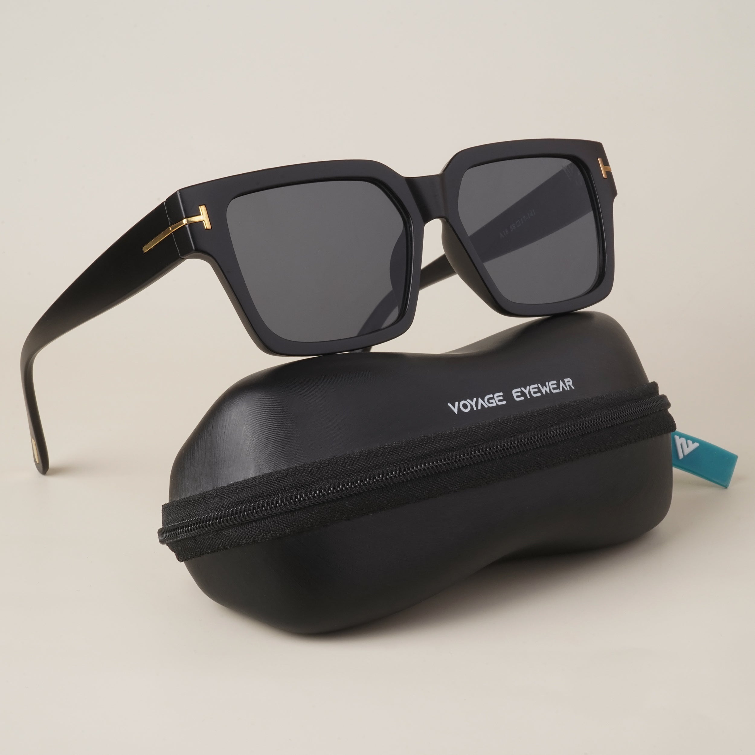 Buy Voyage UV Protected Black Square Men & Women Sunglasses