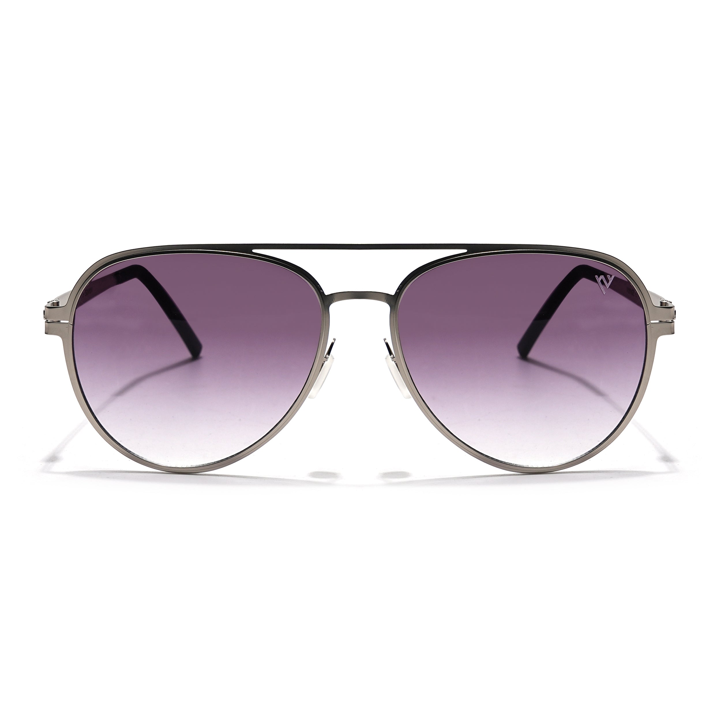 Aviator Sunglasses Purple Clear Lens Silver Frame MG5607