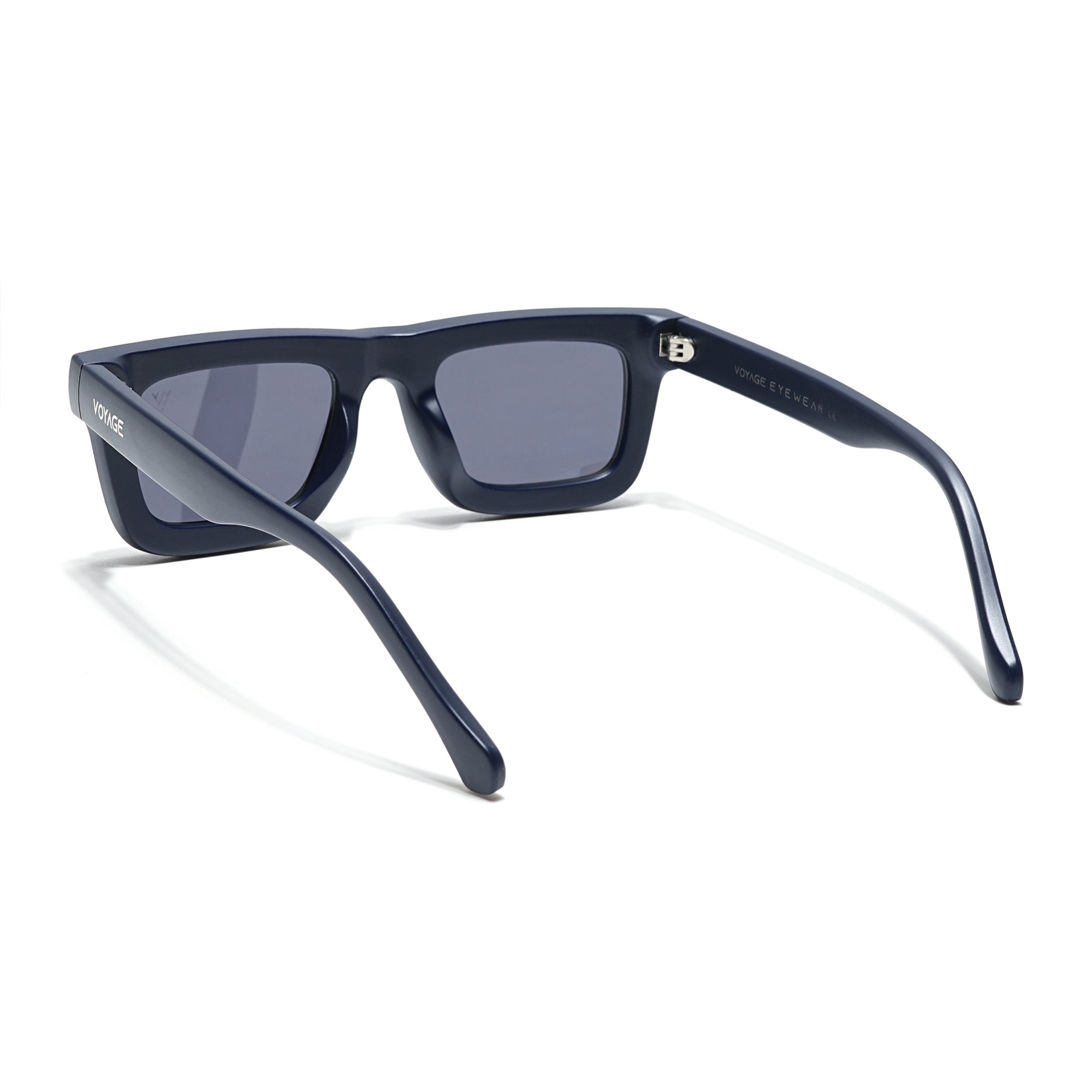 Smuggler | Navy Blue & Silver Polarized Unisex Sunglasses | Black Lens - MG6423