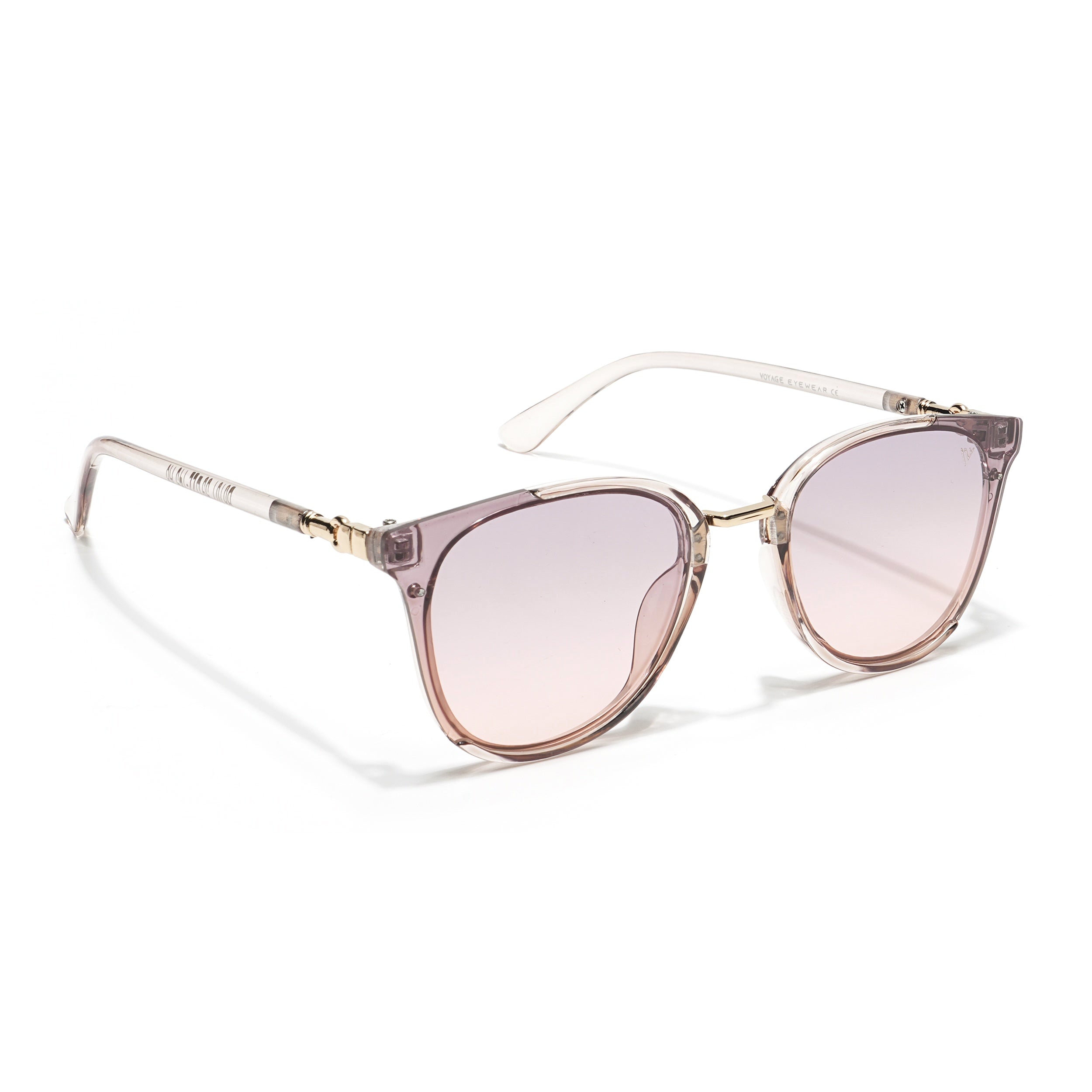 Vixen | Cateye Sunglasses (Pink & Grey Lens | Light Pink & Golden Frame - MG3174)