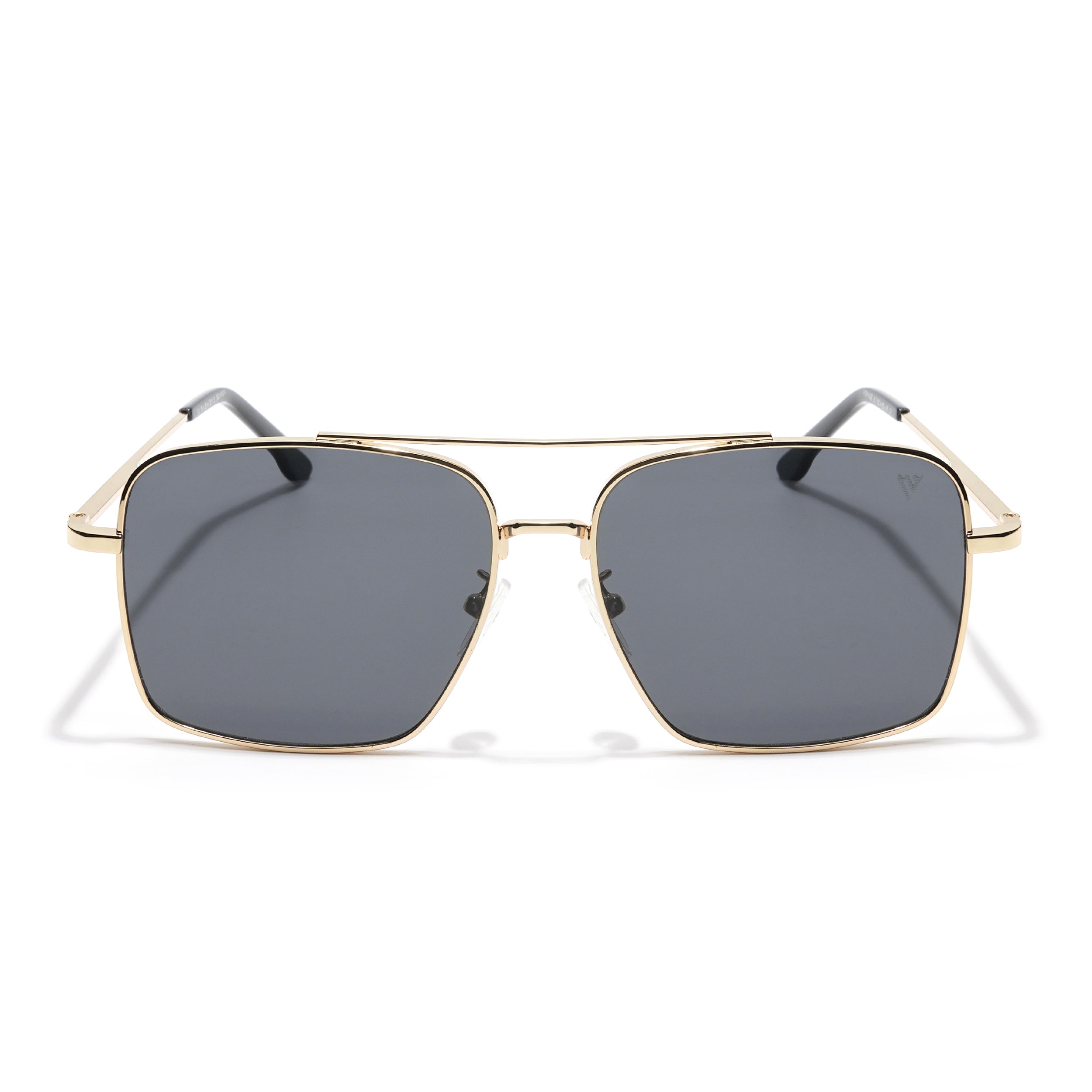 Ebon | Aviator Sunglasses (Black Lens | Golden Frame - MG5178)