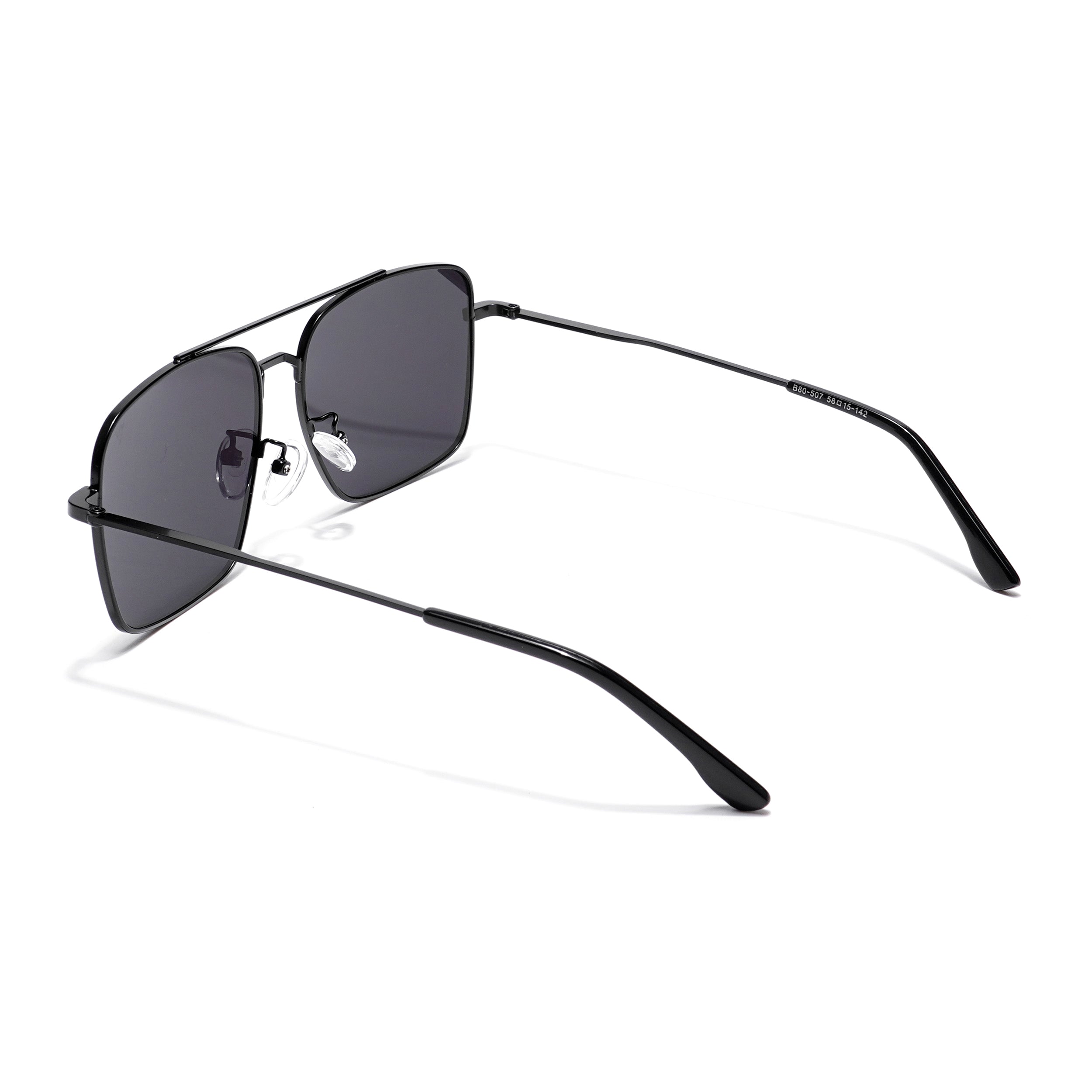 Ebon | Aviator Sunglasses (Black Lens | Black Frame - MG5180)