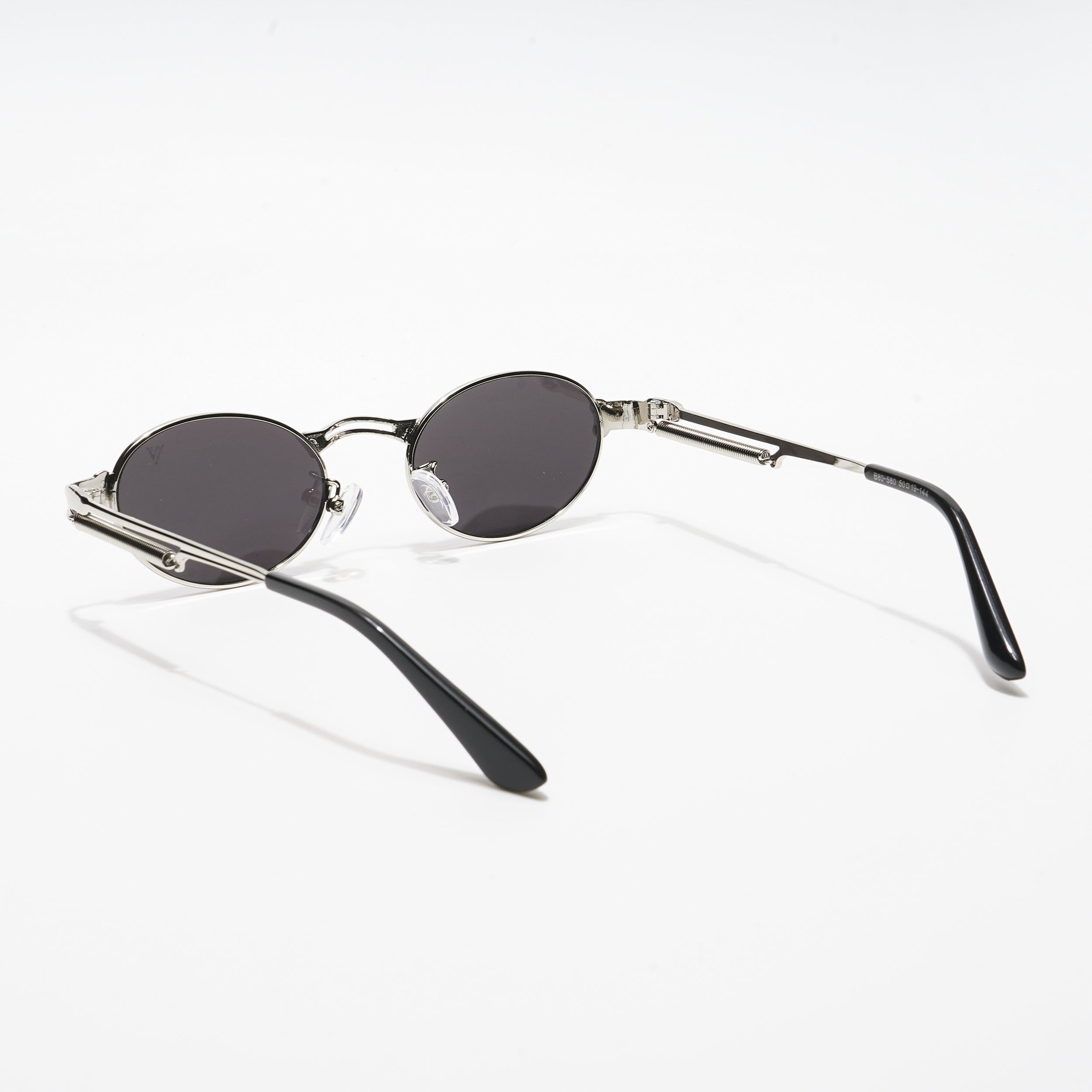 Oval Sunglasses (Black Lens | Silver Frame - MG5183)