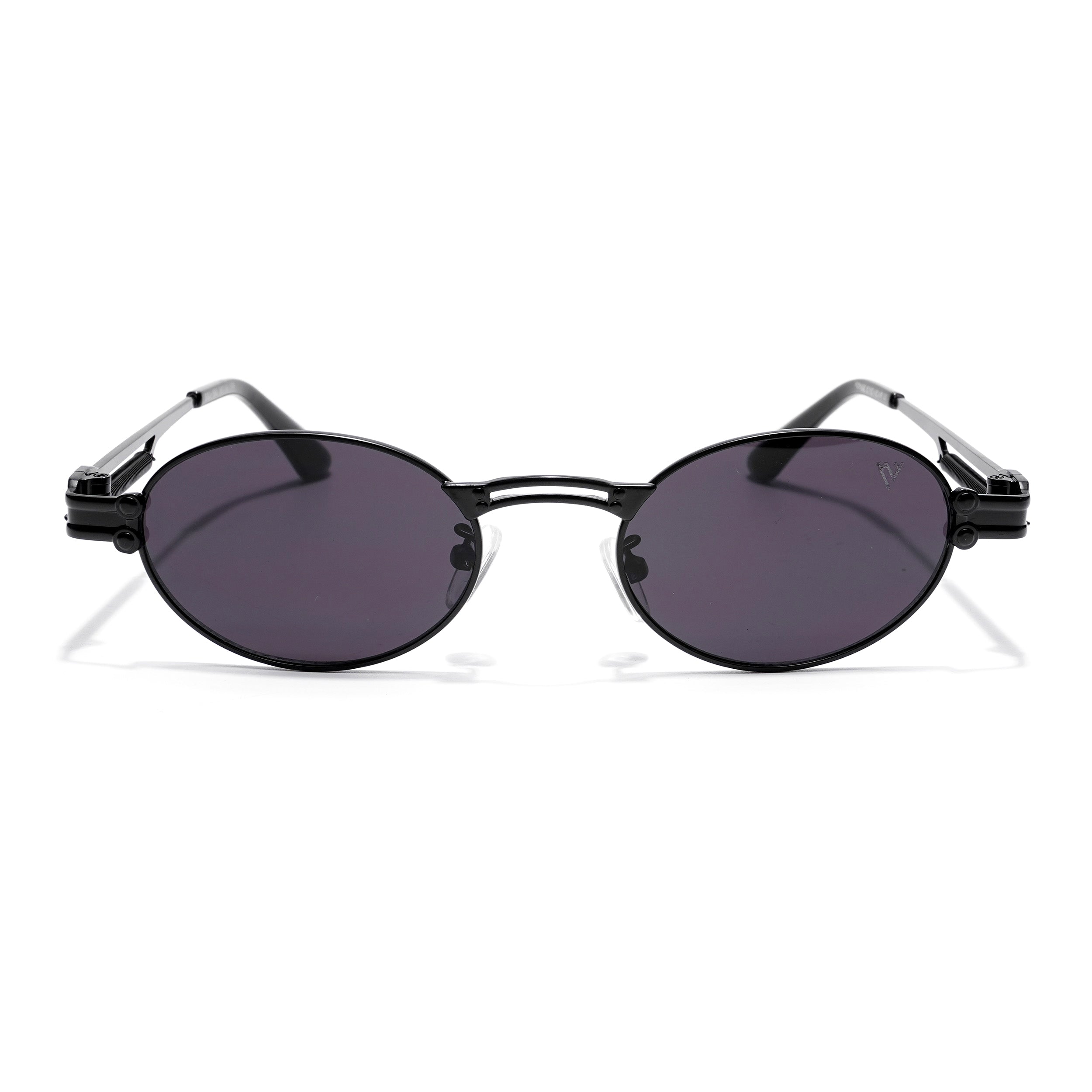 Bob | Black Oval Sunglasses | Black Lens - MG5184)