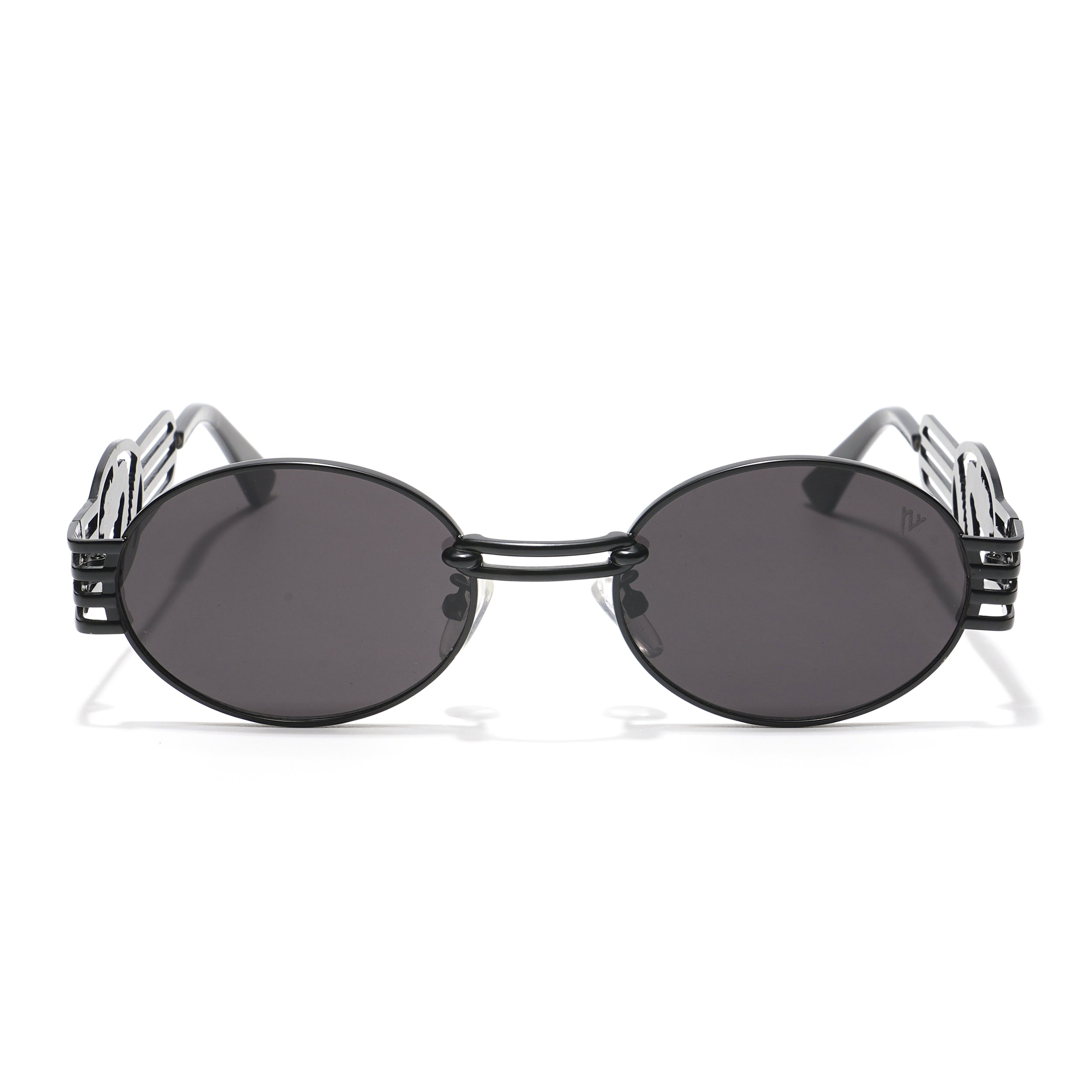 Viper | Oval Sunglasses (Black Lens | Black Frame  - MG5190)