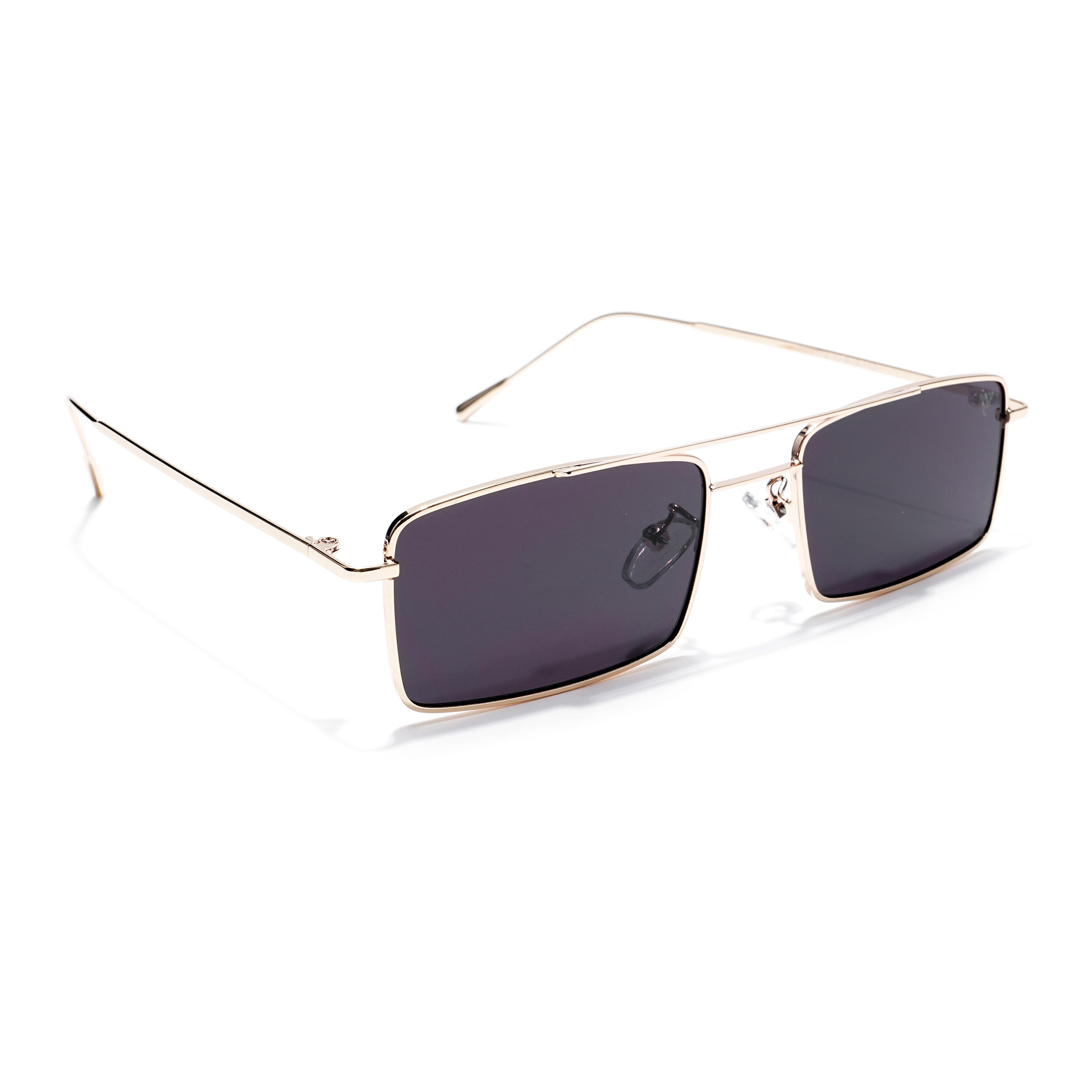 Rectangle Sunglasses (Black Lens | Golden Frame  - MG5191)