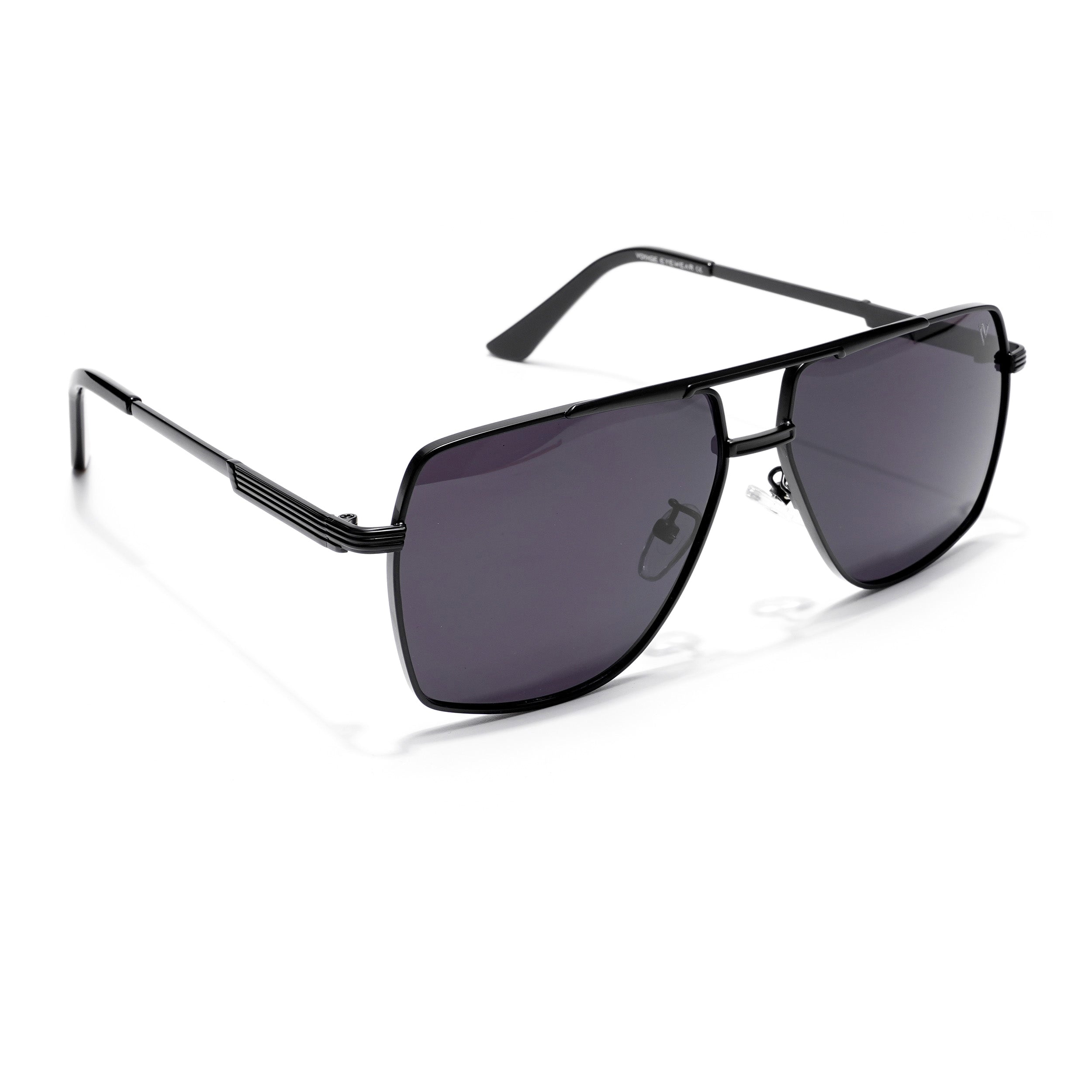 Aviator Sunglasses (Black Lens | Black Frame  - MG5200)