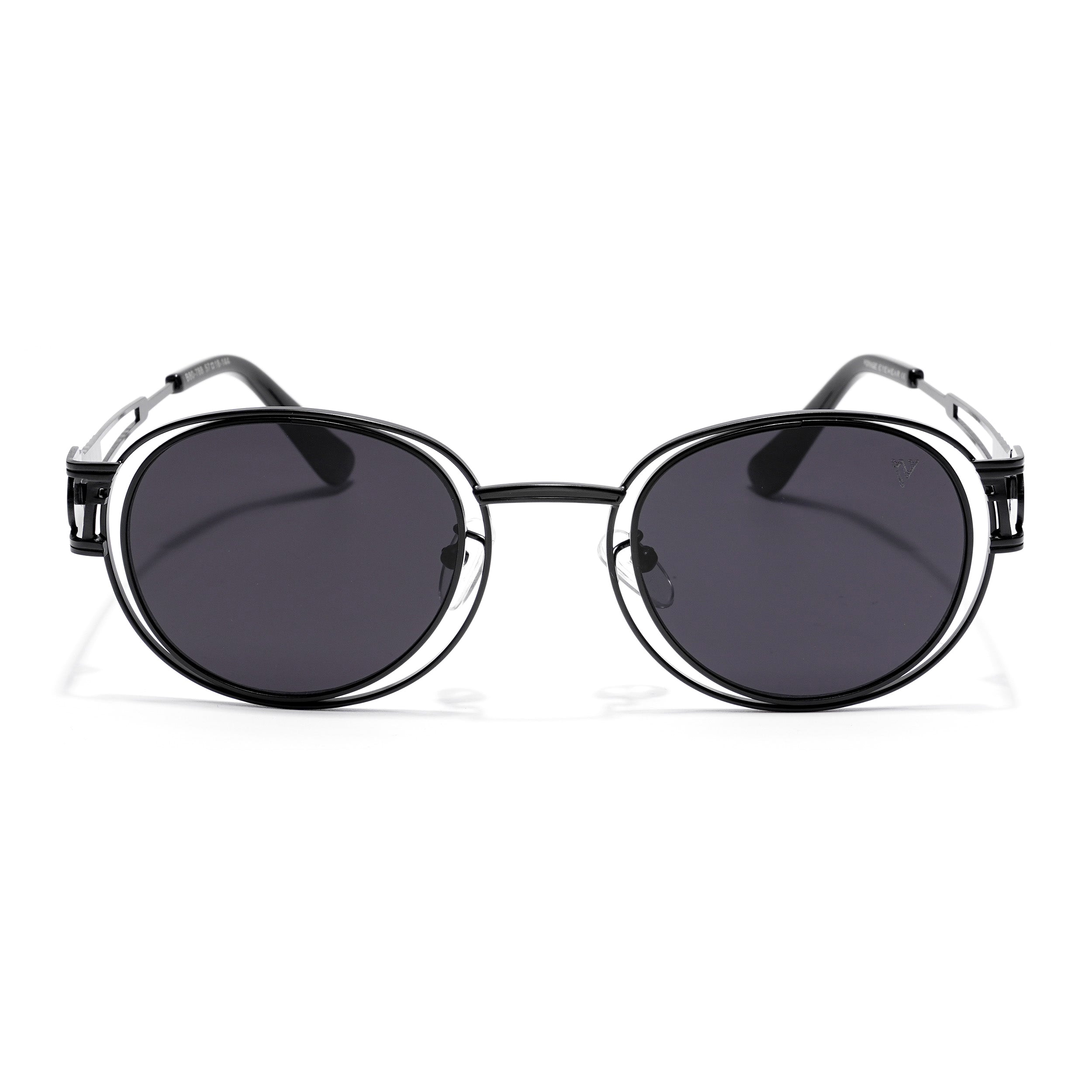 Astro | Oval Sunglasses (Black Lens | Black Frame - MG5201)