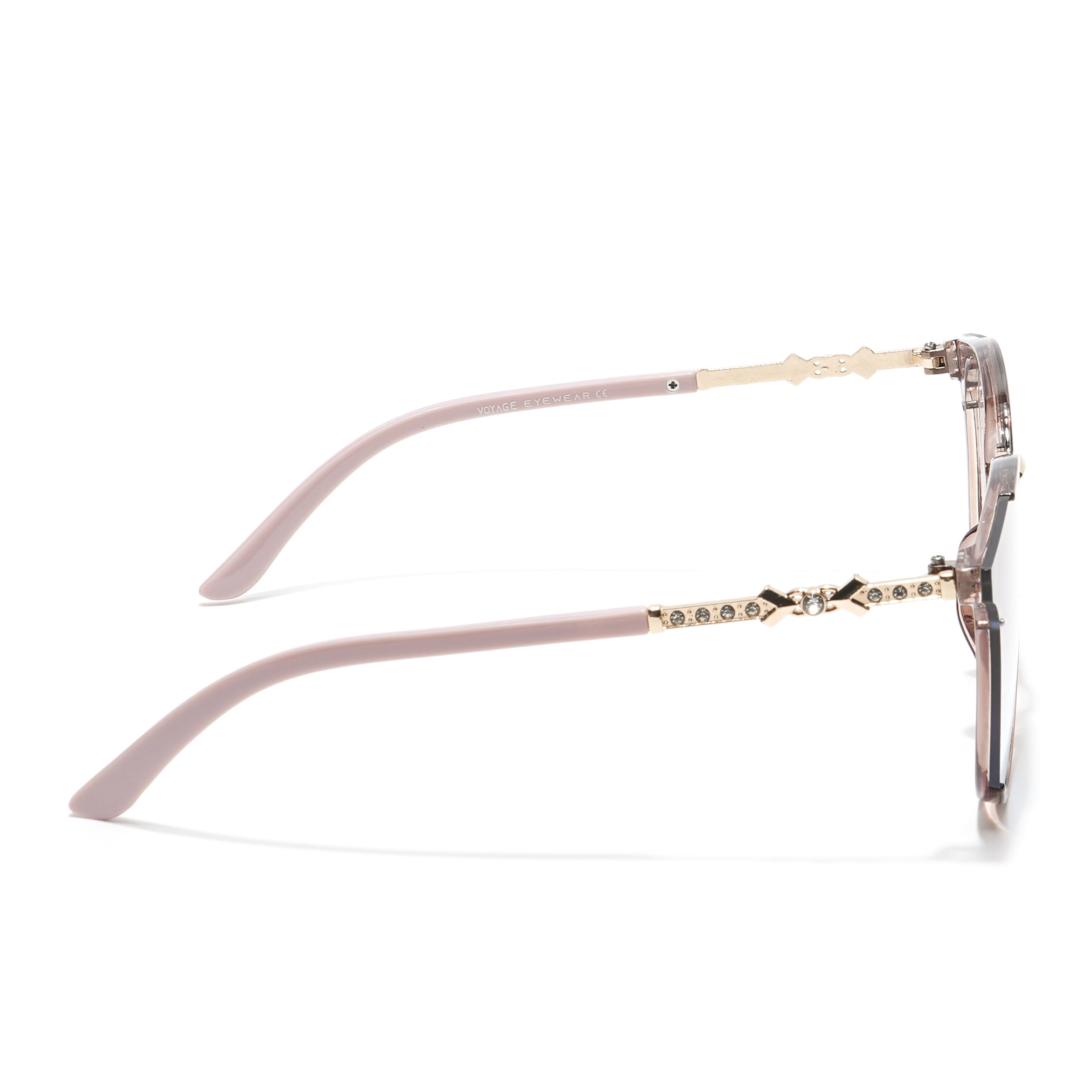 Vista | Cateye Sunglasses (Pink & Grey Lens | Light Pink & Golden Frame - MG3186)