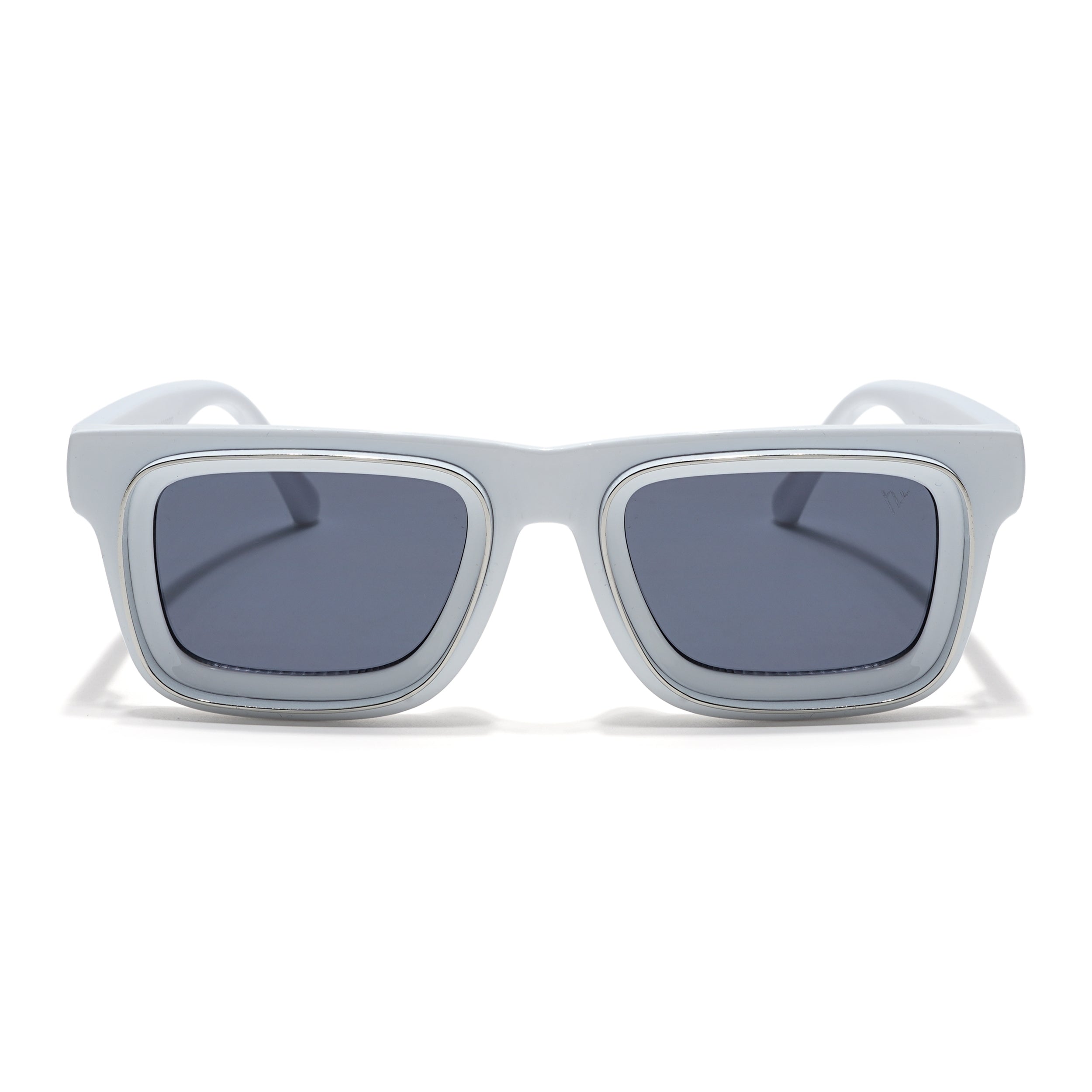 Smuggler | White & Silver Polarized Unisex Sunglasses | Black Lens - MG6425