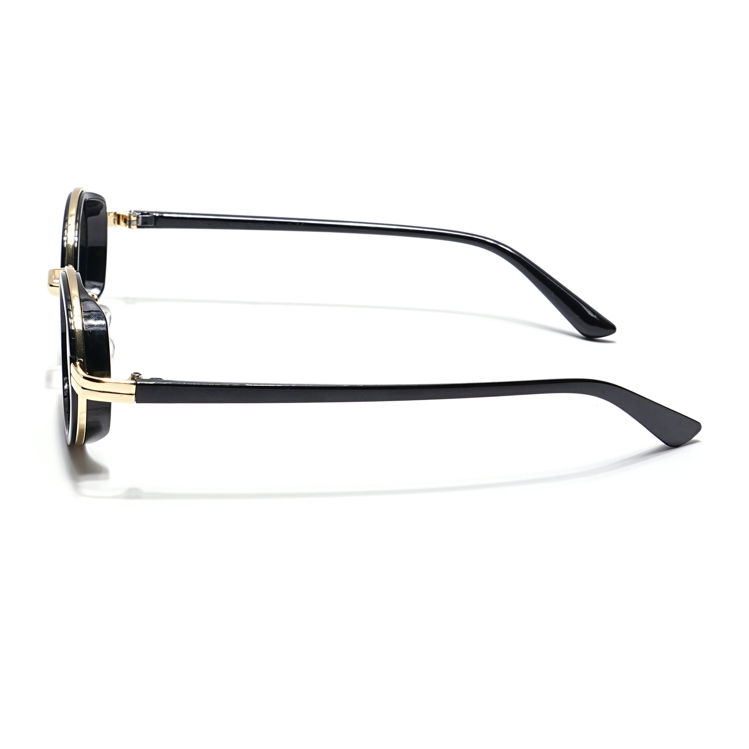 Oval Sunglasses (Black Lens | Golden & Black Frame - MG6348)