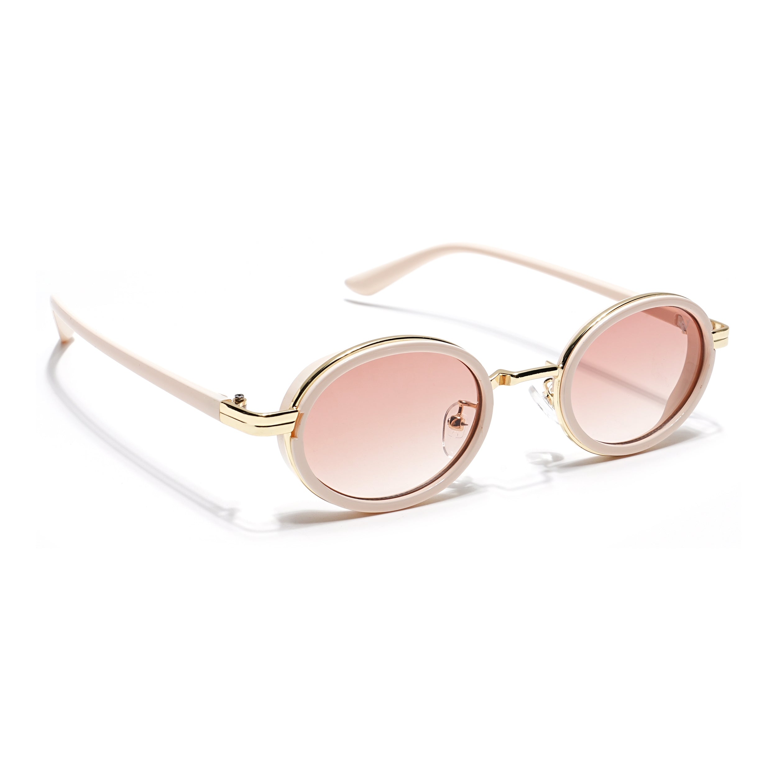 Oval Sunglasses (Light Brown Lens | Golden & Nude Frame - MG6350)