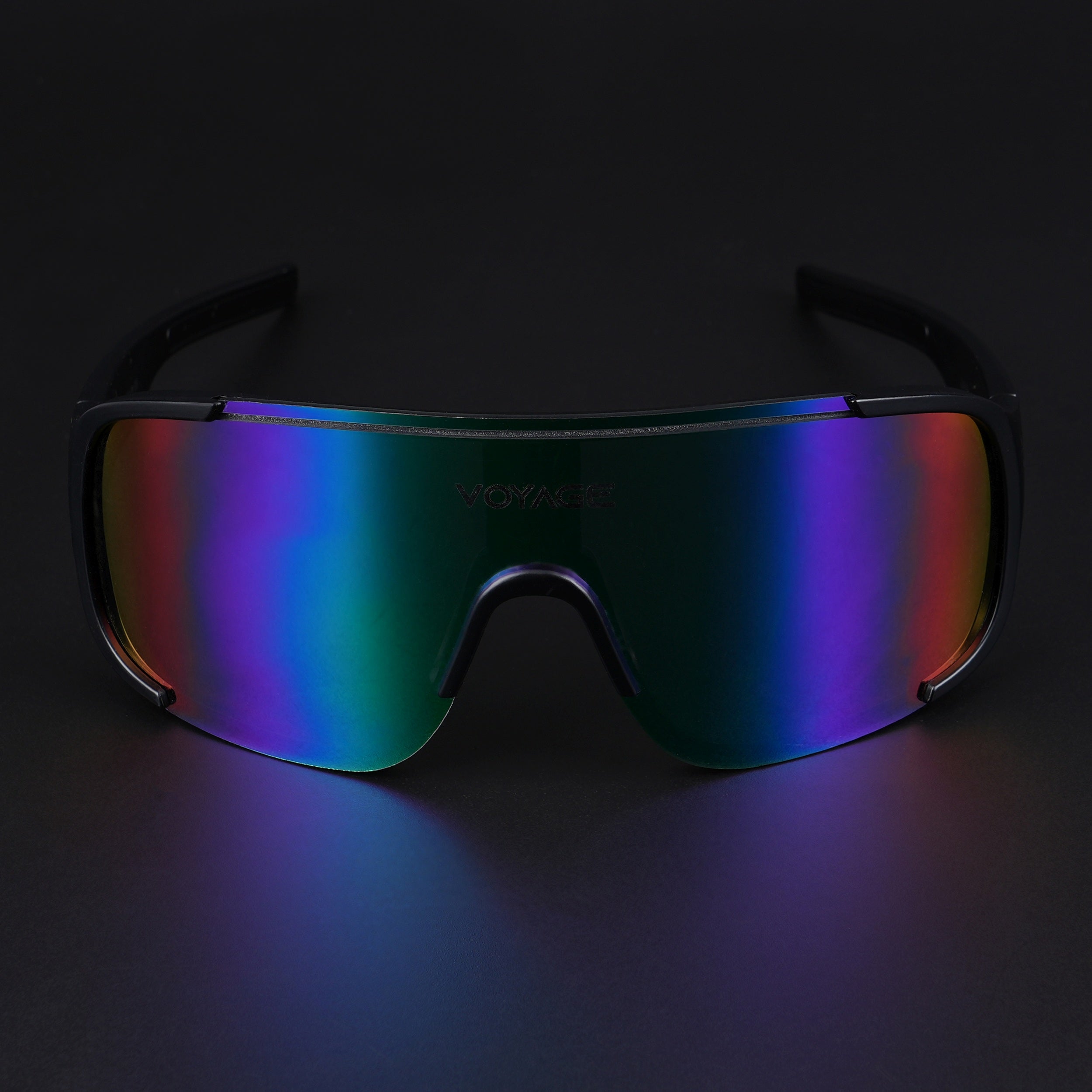 Voyage Drift Sunglasses for Men & Women (Multicolor Lens | Black Frame - MG5516)
