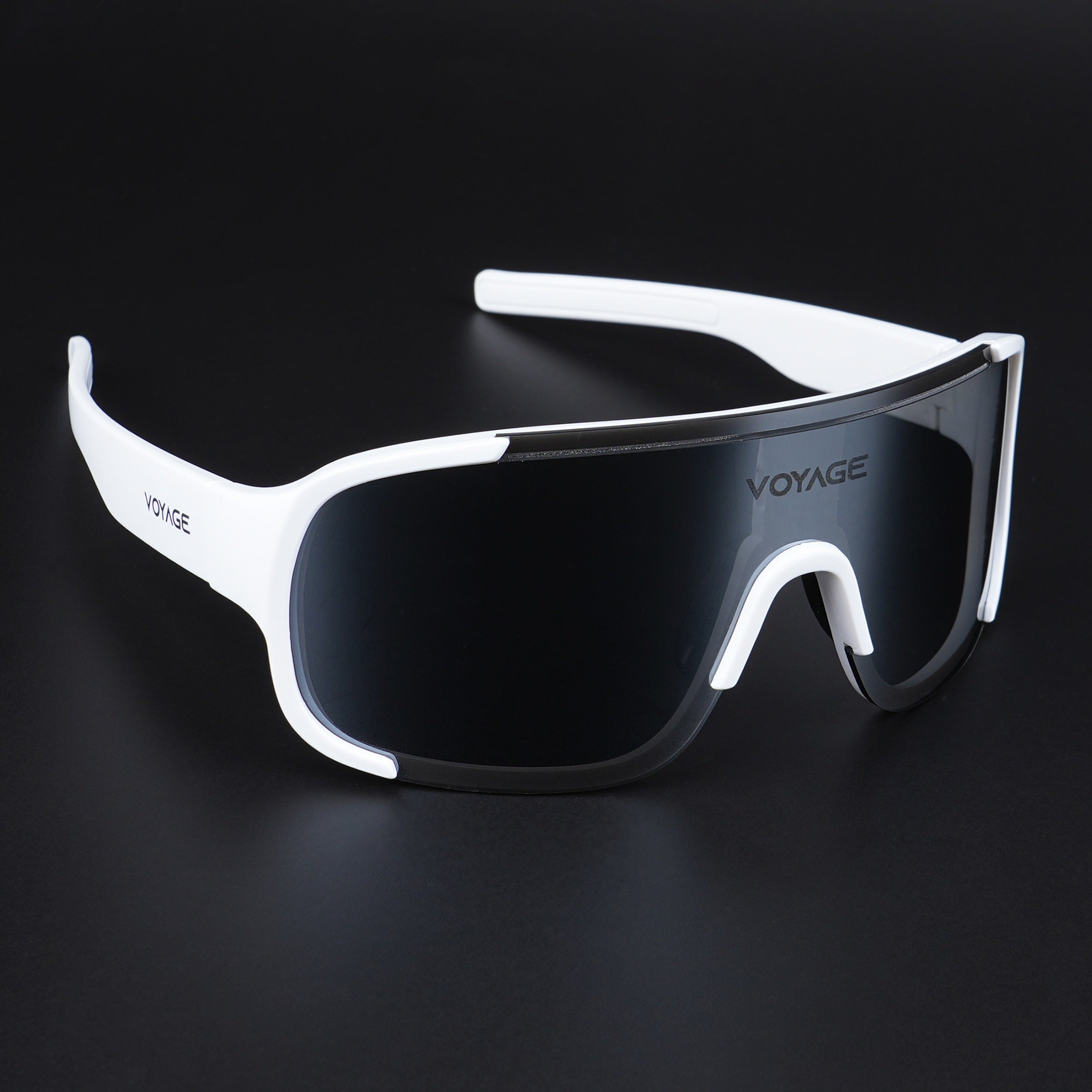 Voyage Drift Sunglasses for Men & Women (Grey Lens | White Frame - MG5514)
