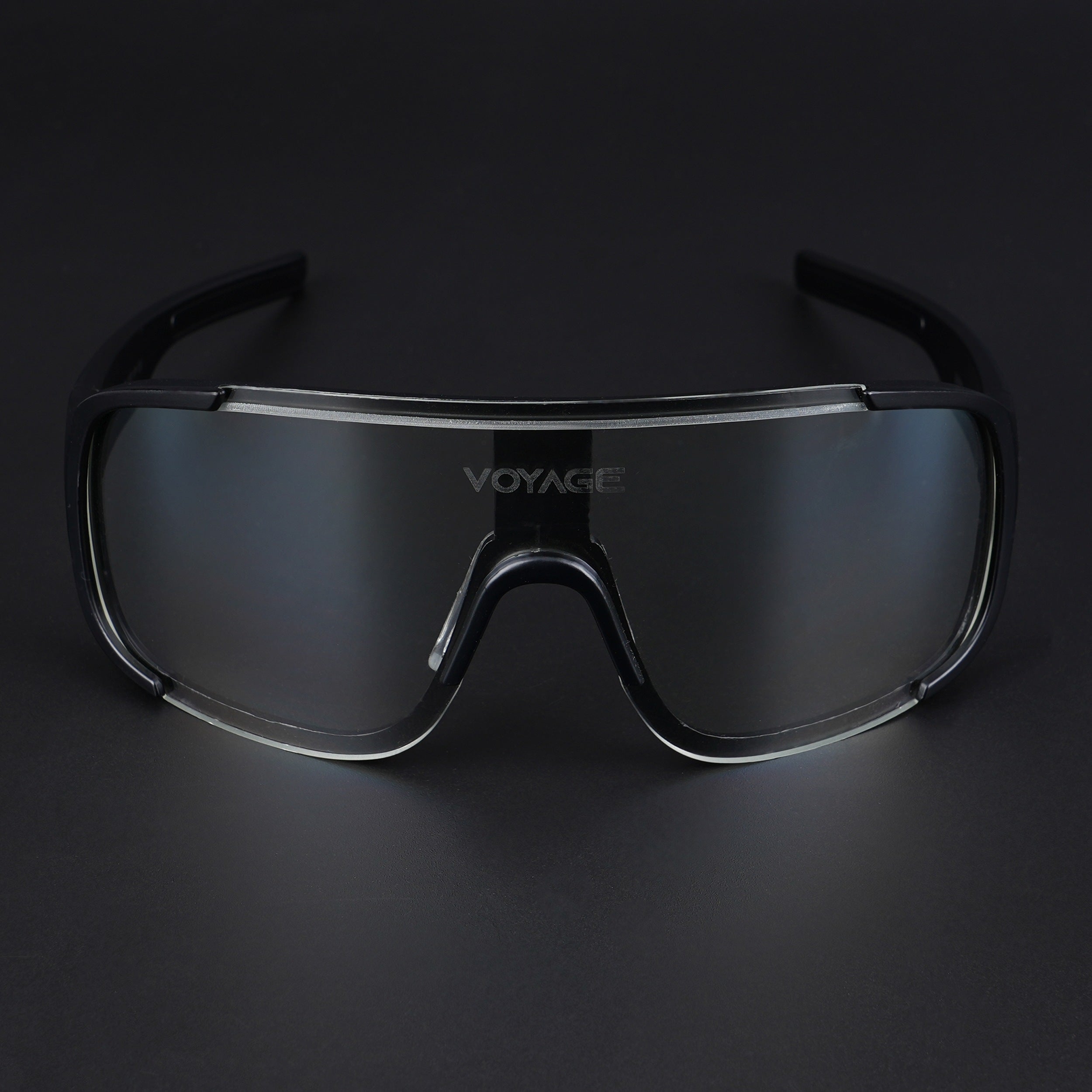 Voyage Drift Sunglasses for Men & Women (Clear Lens | Black Frame - MG5515)