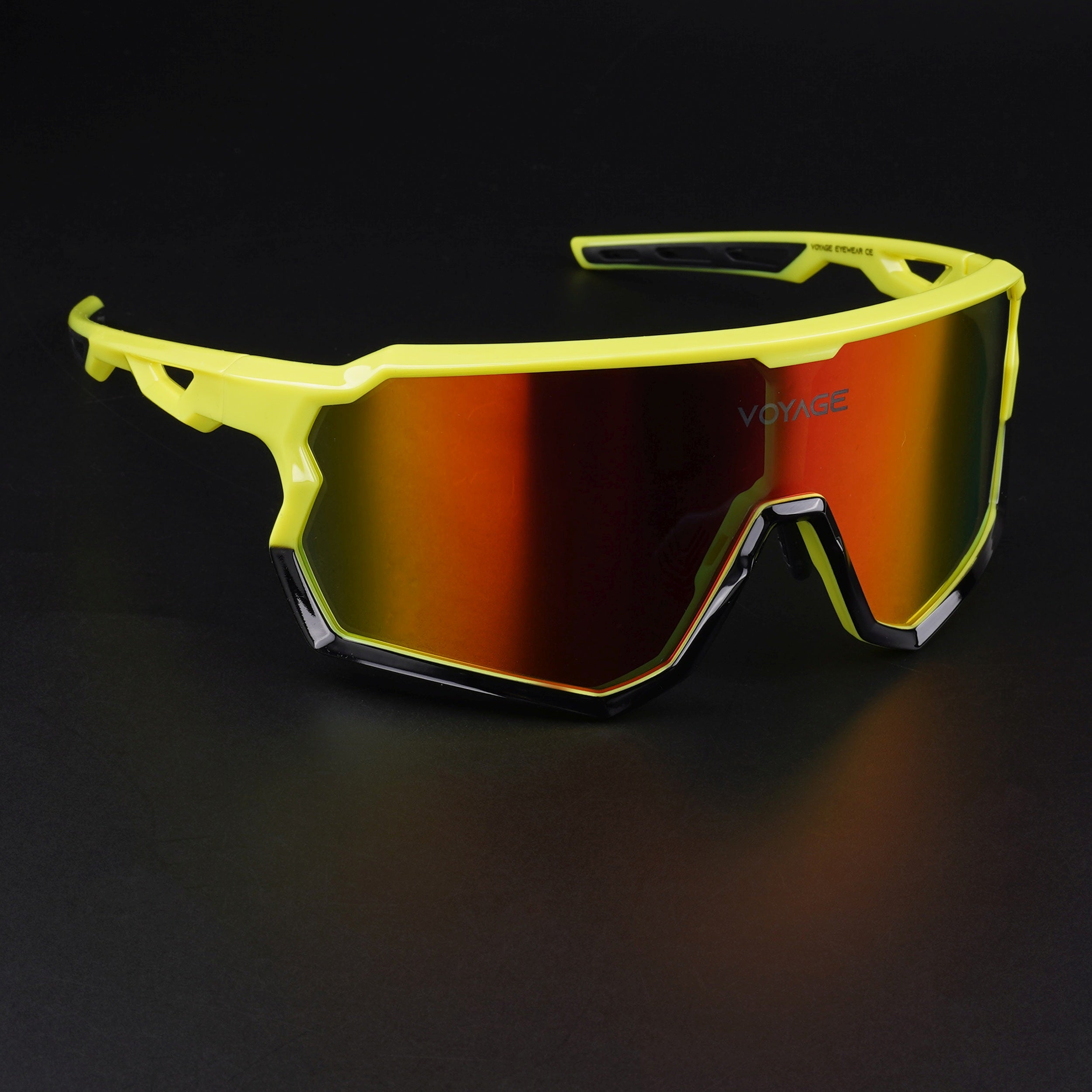 Voyage Select Drift Sunglasses (Multicolor Lens | Yellow & Black Frame - SLMG6336)