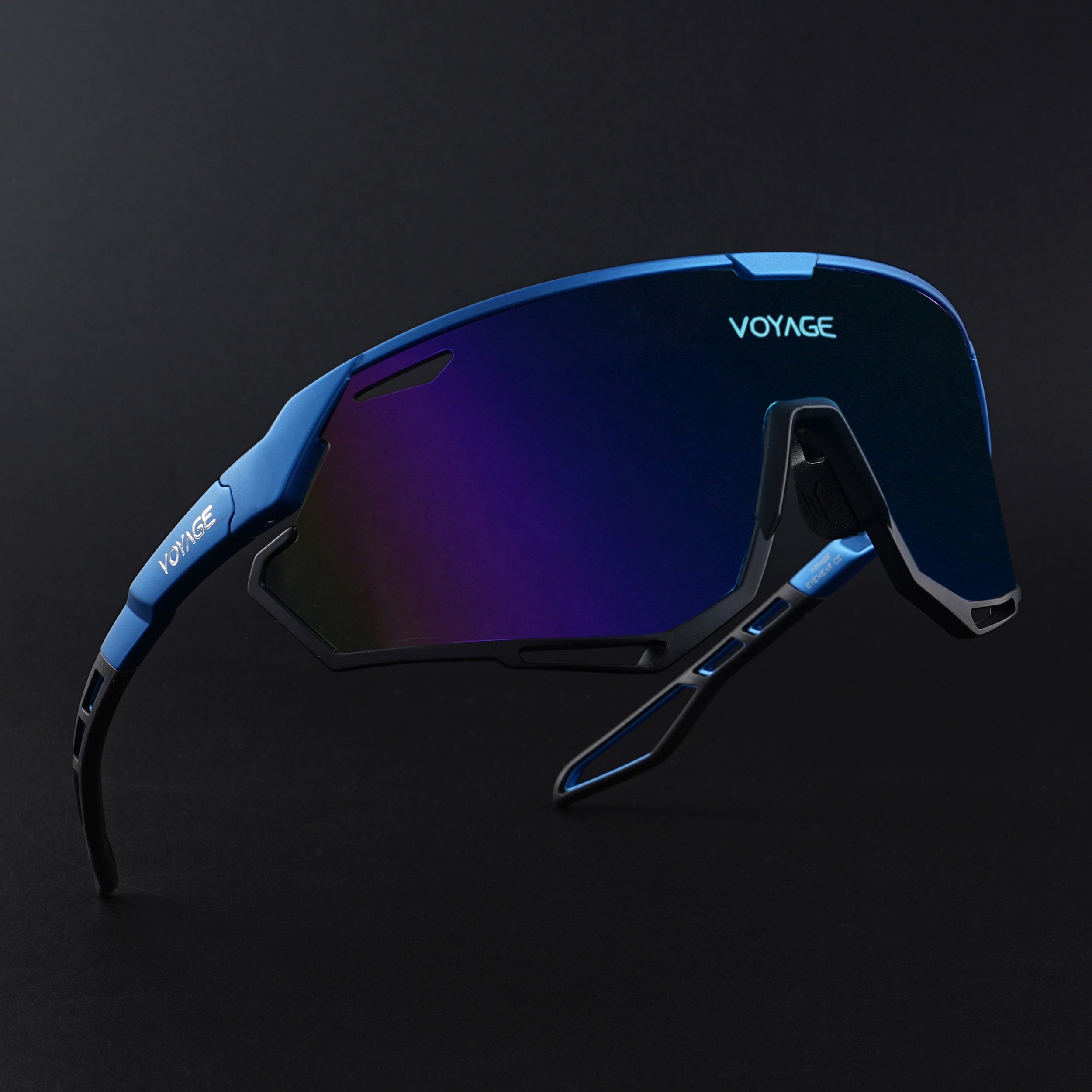 Voyage Select Drift Sunglasses (Multicolor Lens | Black & Blue Frame - SLMG6341)