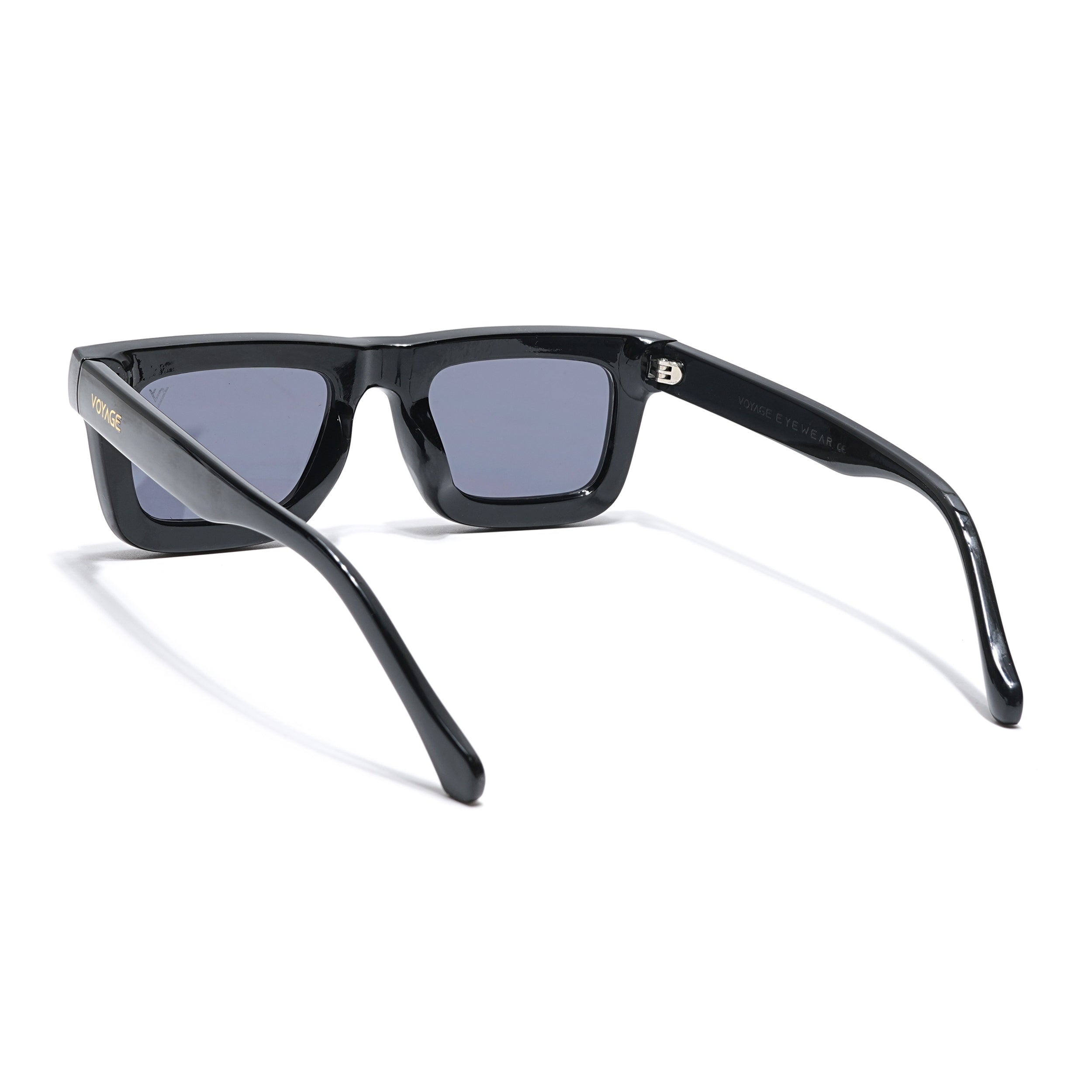 Smuggler | Shine Black & Golden Polarized Unisex Sunglasses | Black Lens - MG6422