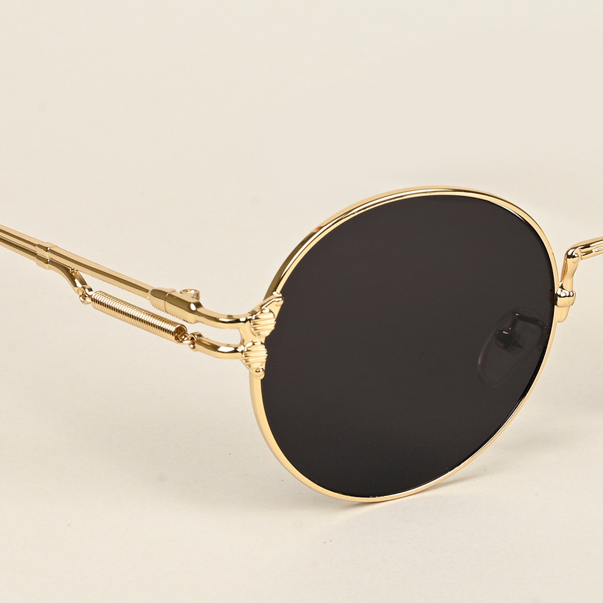 Round Sunglasses (Black Lens | Golden Frame  - MG5185)