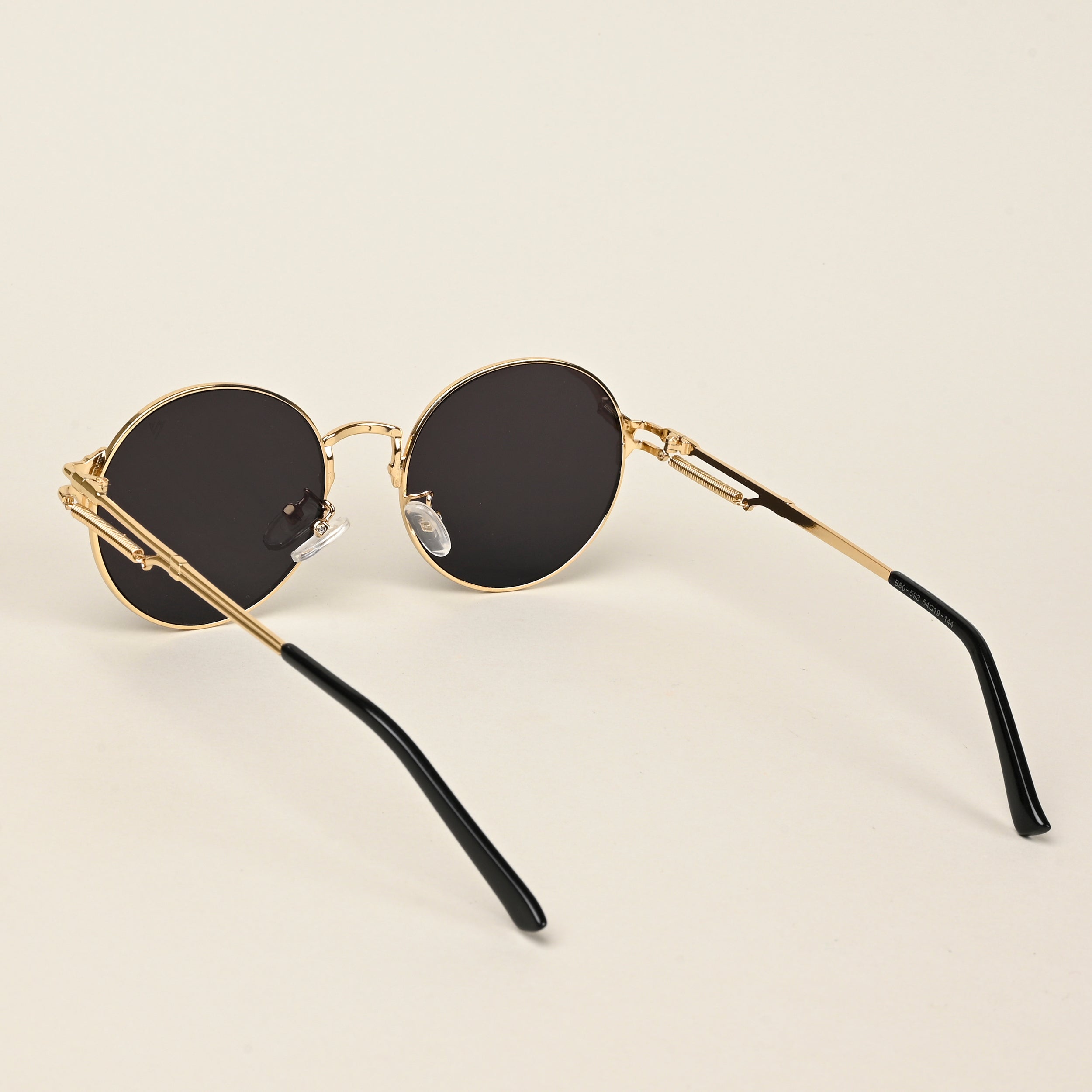 Round Sunglasses (Black Lens | Golden Frame  - MG5185)