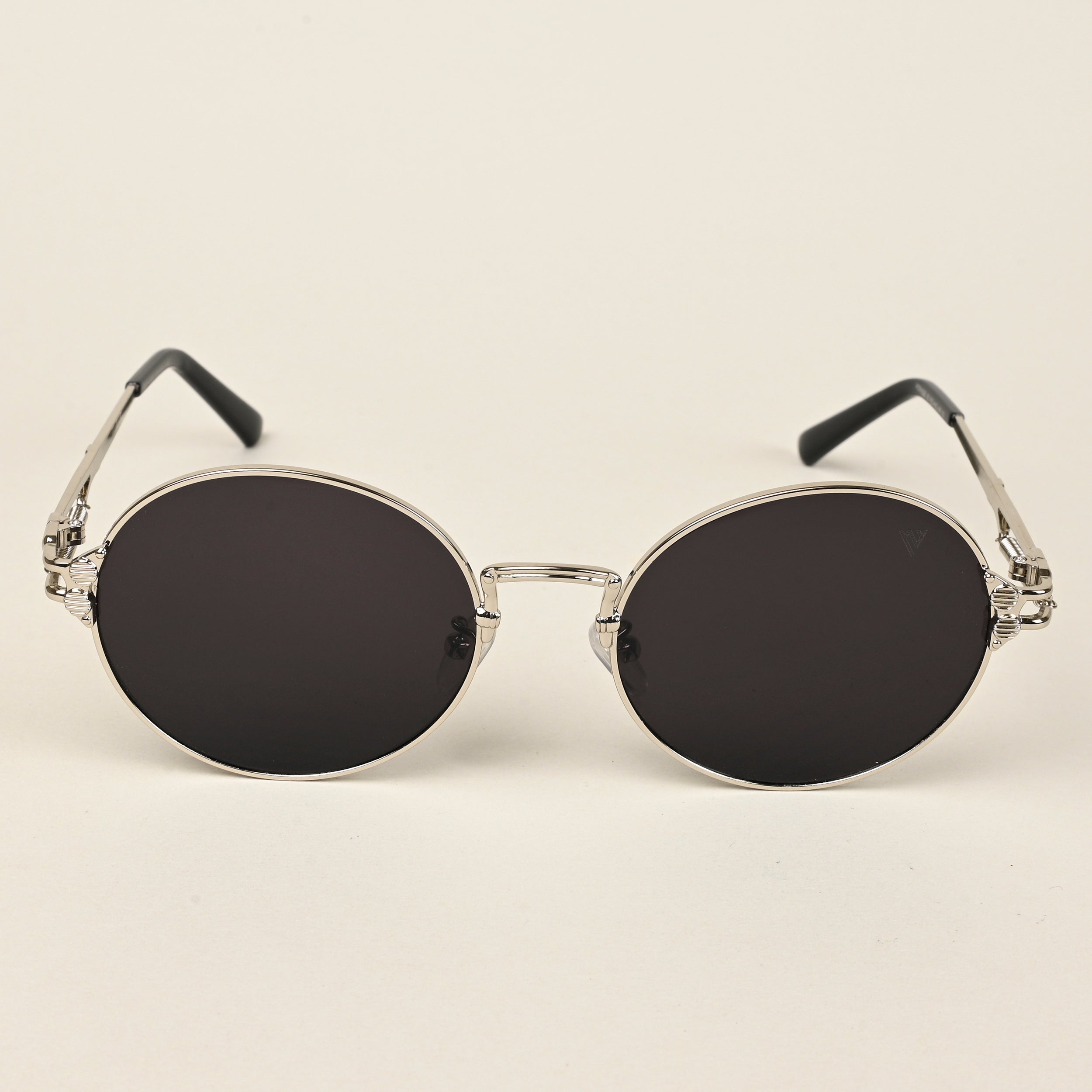 Round Sunglasses (Black Lens | Silver Frame  - MG5186)