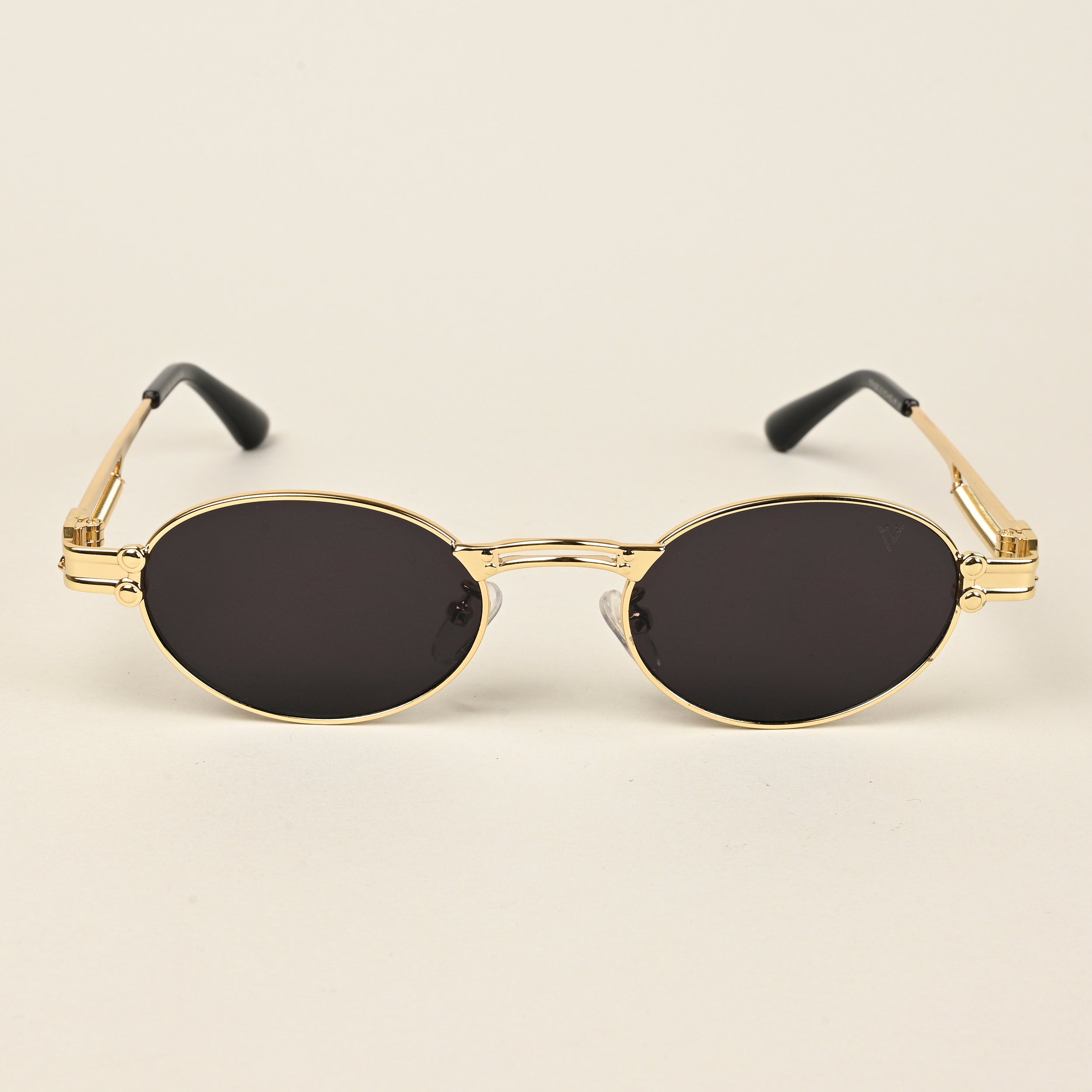 Oval Sunglasses (Black Lens | Golden Frame  - MG5182)