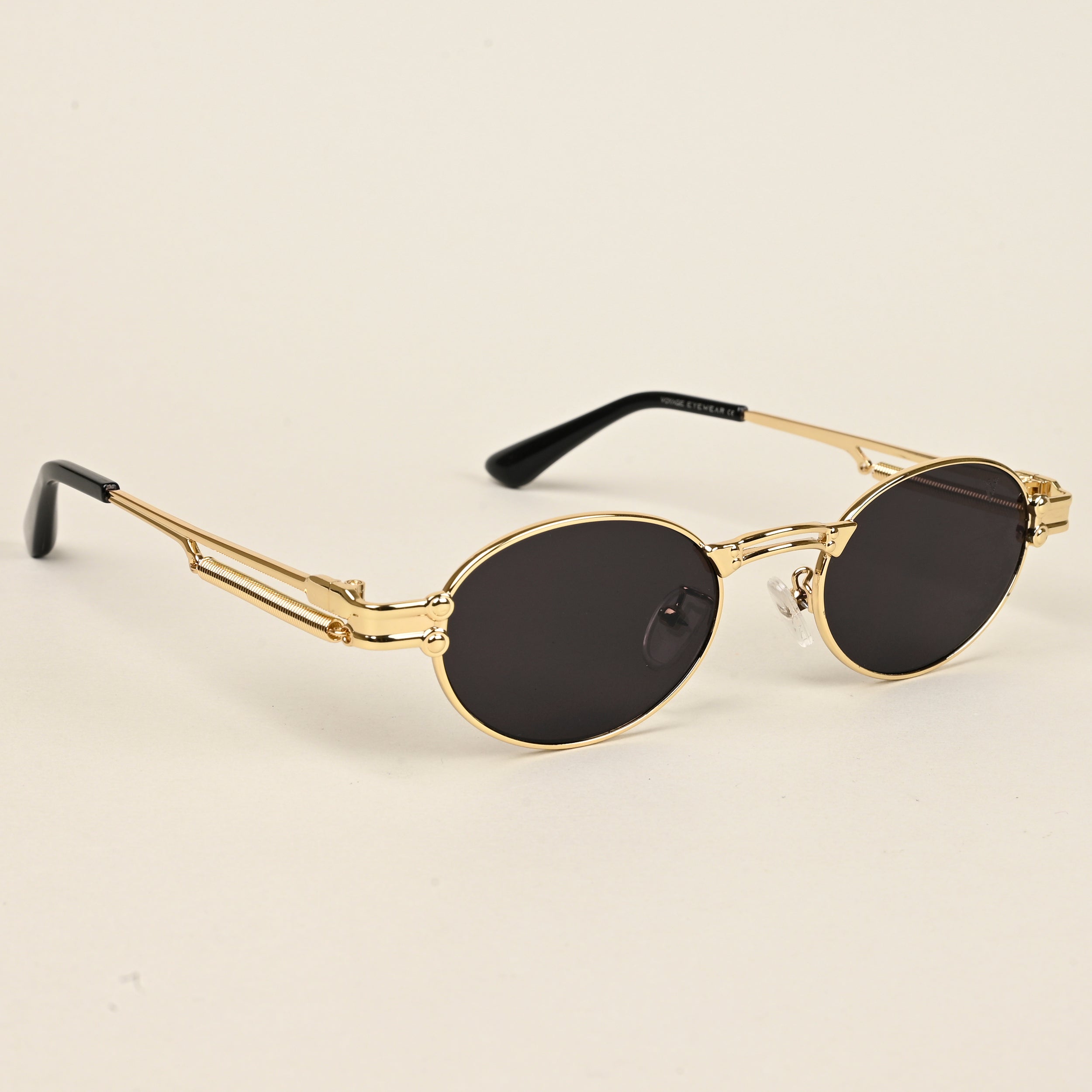 Oval Sunglasses (Black Lens | Golden Frame  - MG5182)