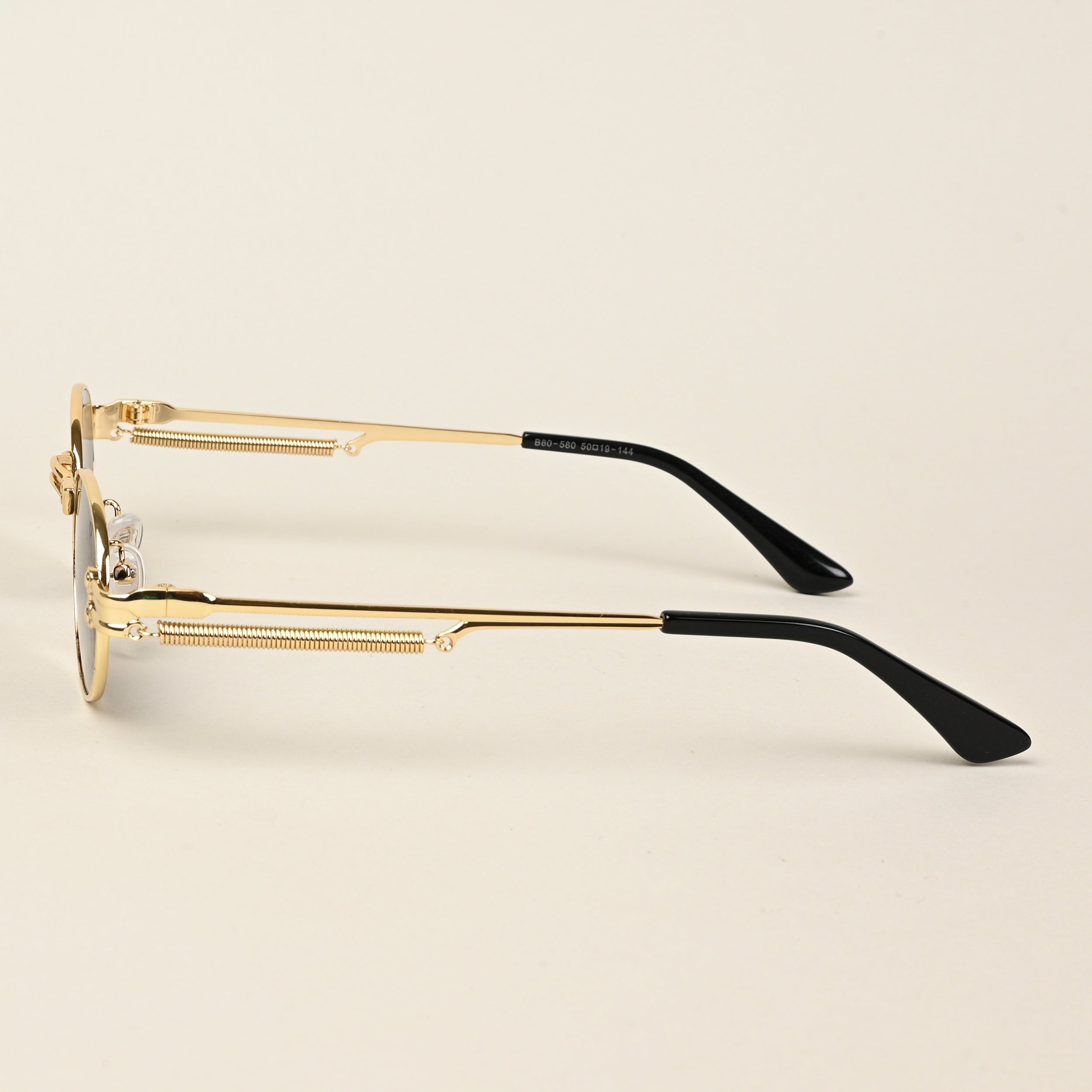 Oval Sunglasses (Black Lens | Golden Frame  - MG5182)