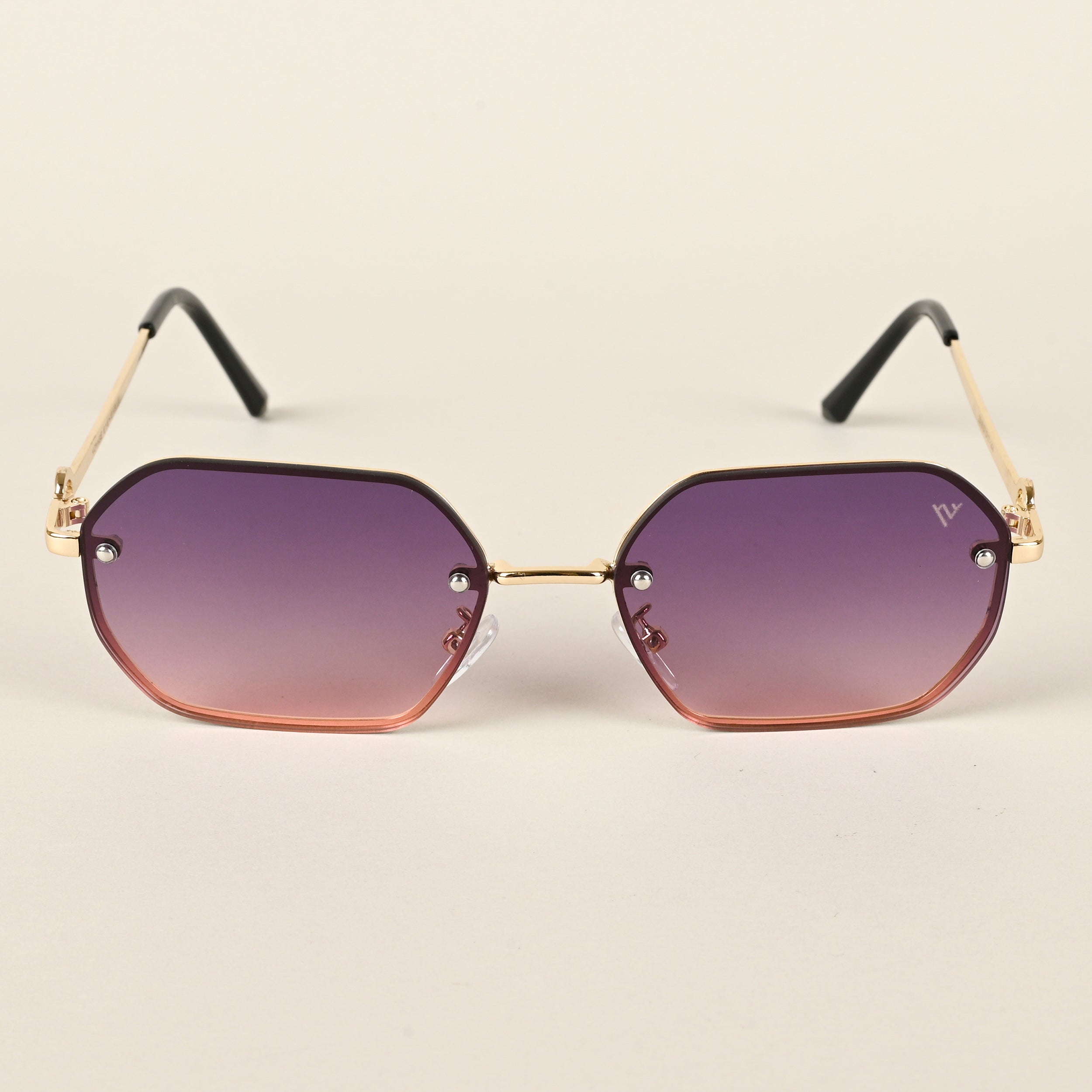 Purple & Brown Rectangle Sunglasses (2318MG4499)