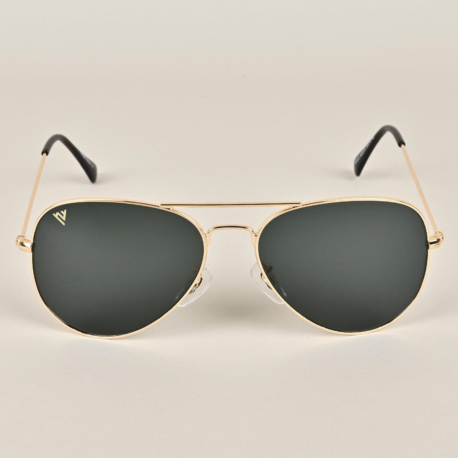 Gold frame black outlet lenses aviator sunglasses