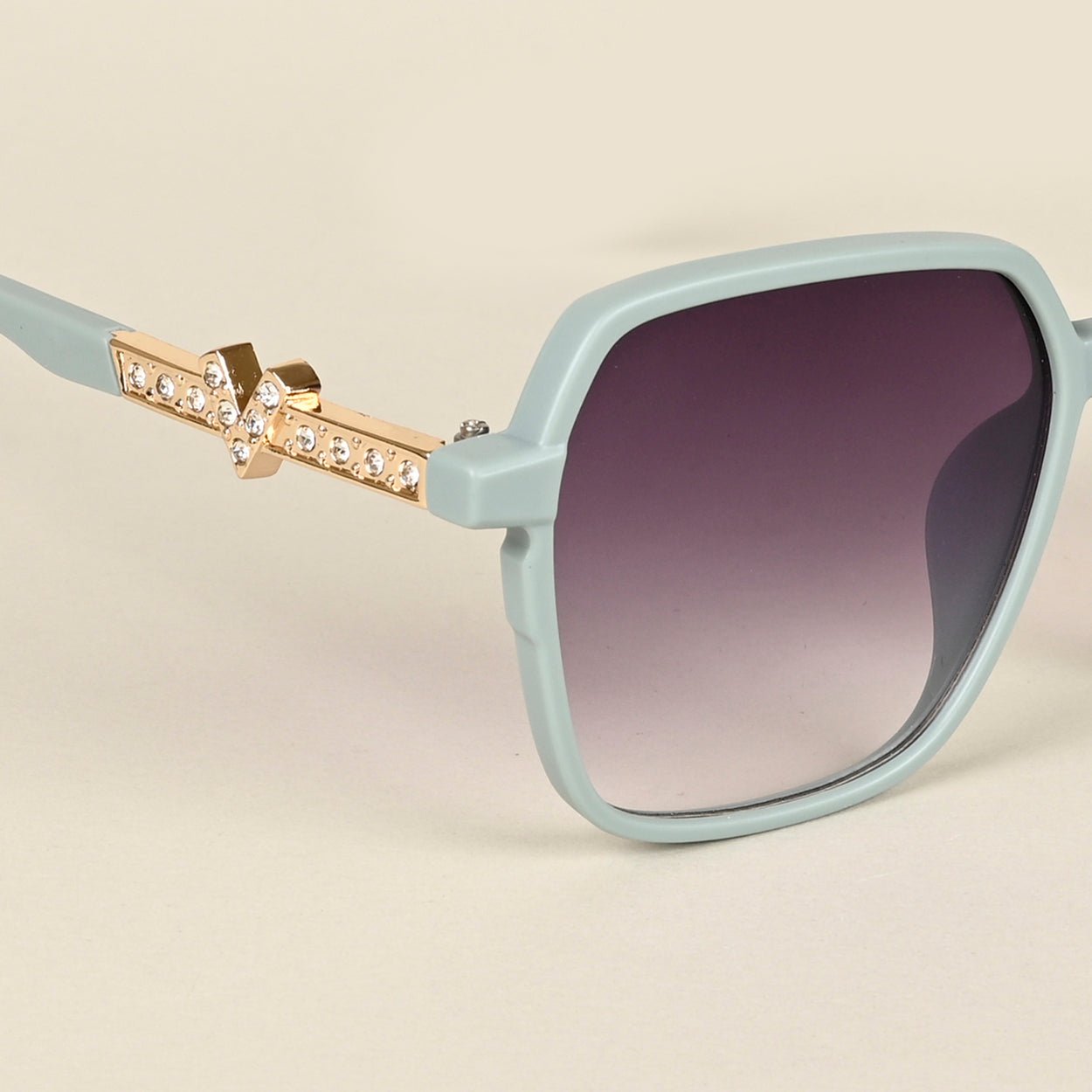 Purple & Clear Square Sunglasses (G15020MG4233)