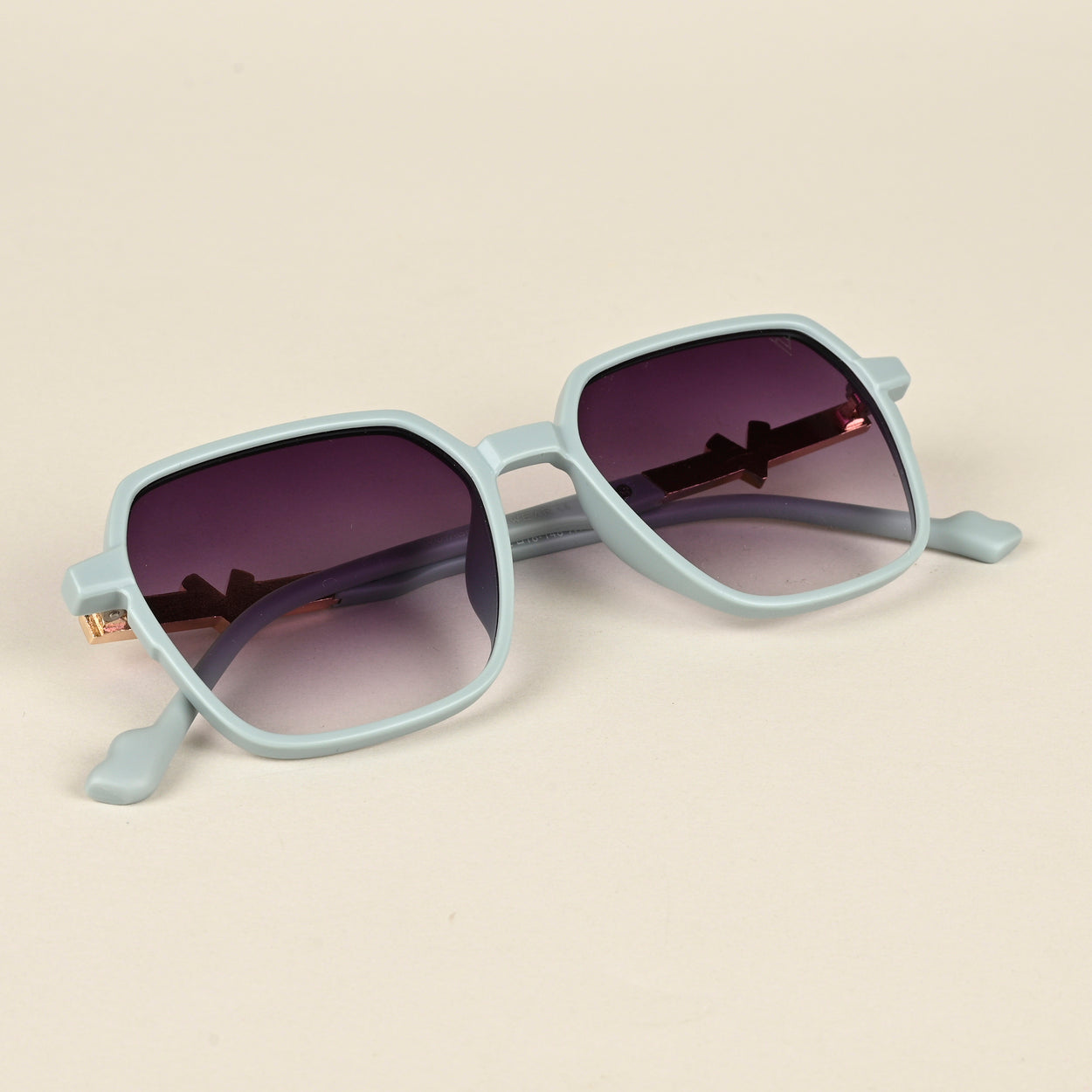 Purple & Clear Square Sunglasses (G15020MG4233)