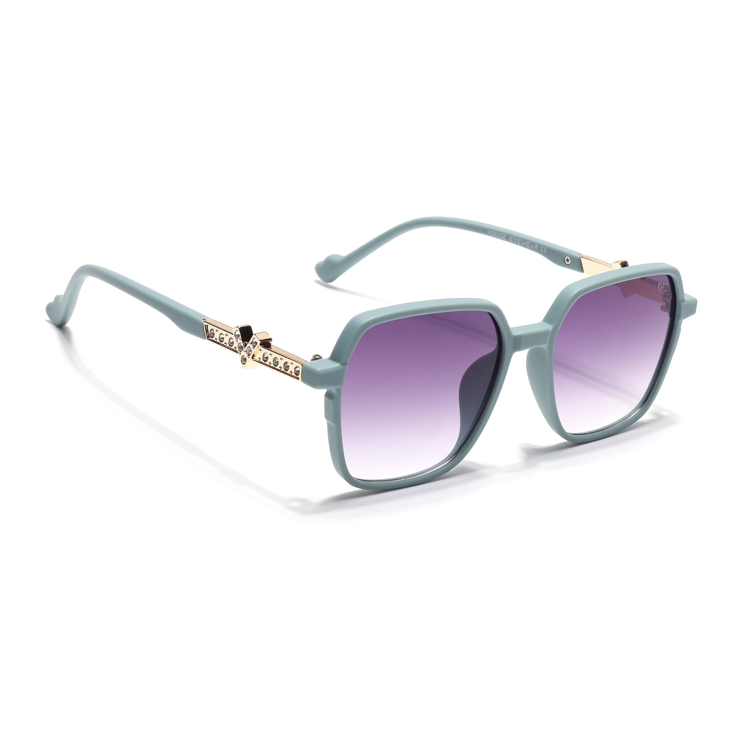 Purple & Clear Square Sunglasses - MG4233