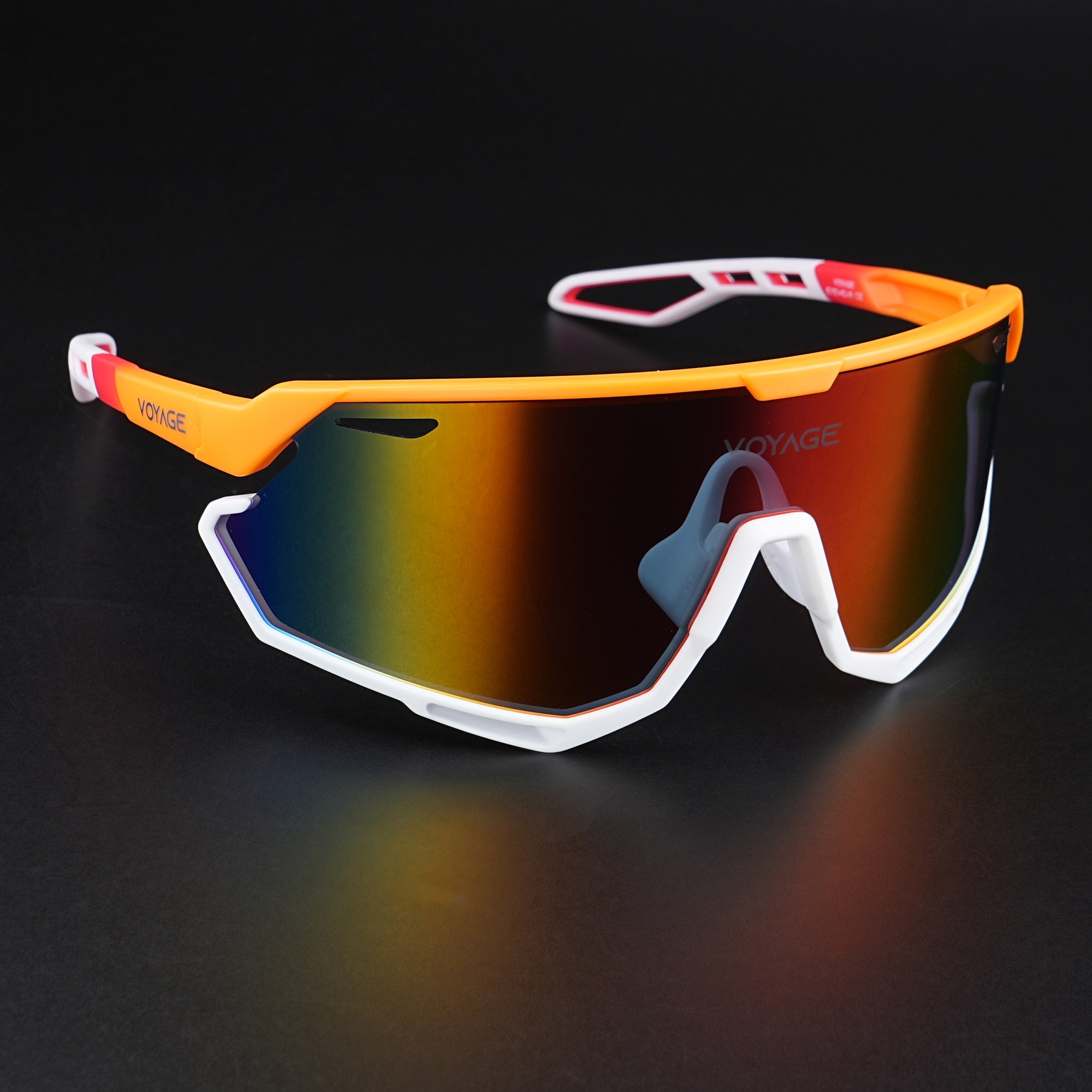 Voyage Select Drift Sunglasses (Multicolor Lens | Orange & White Frame - SLMG6343)