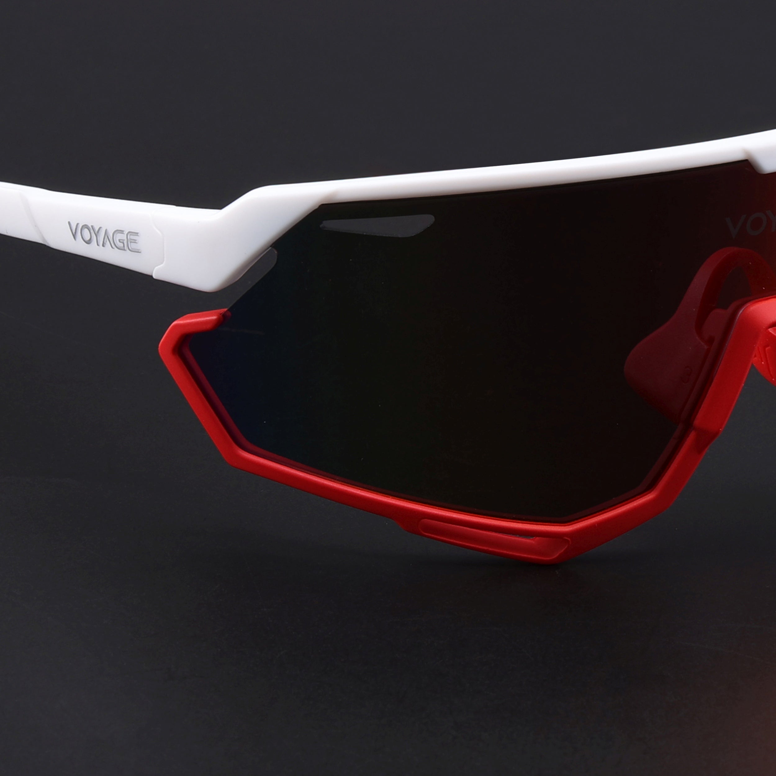 Voyage Select Drift Sunglasses (Multicolor Lens | White & Red Frame - SLMG6344)