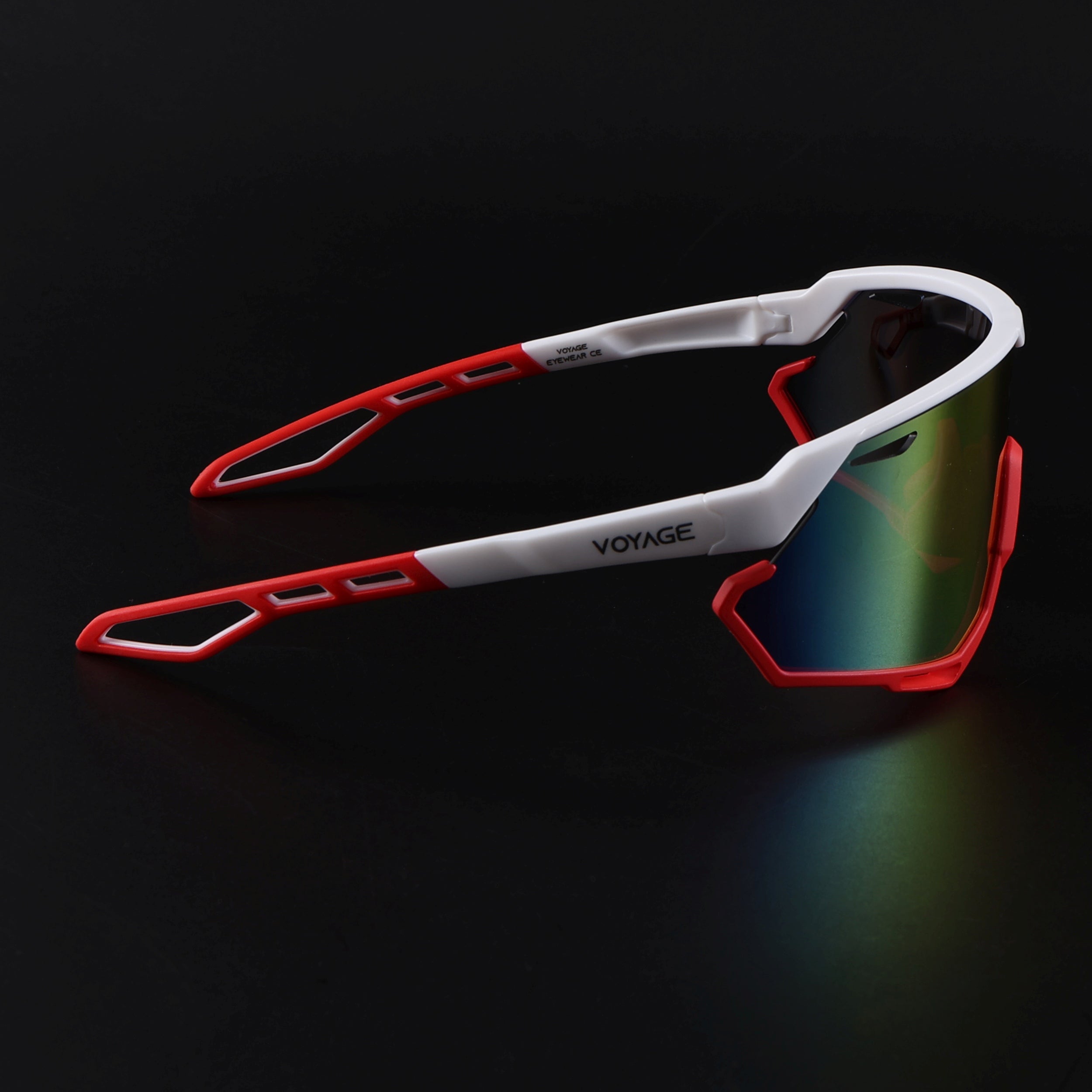 Voyage Select Drift Sunglasses (Multicolor Lens | White & Red Frame - SLMG6344)