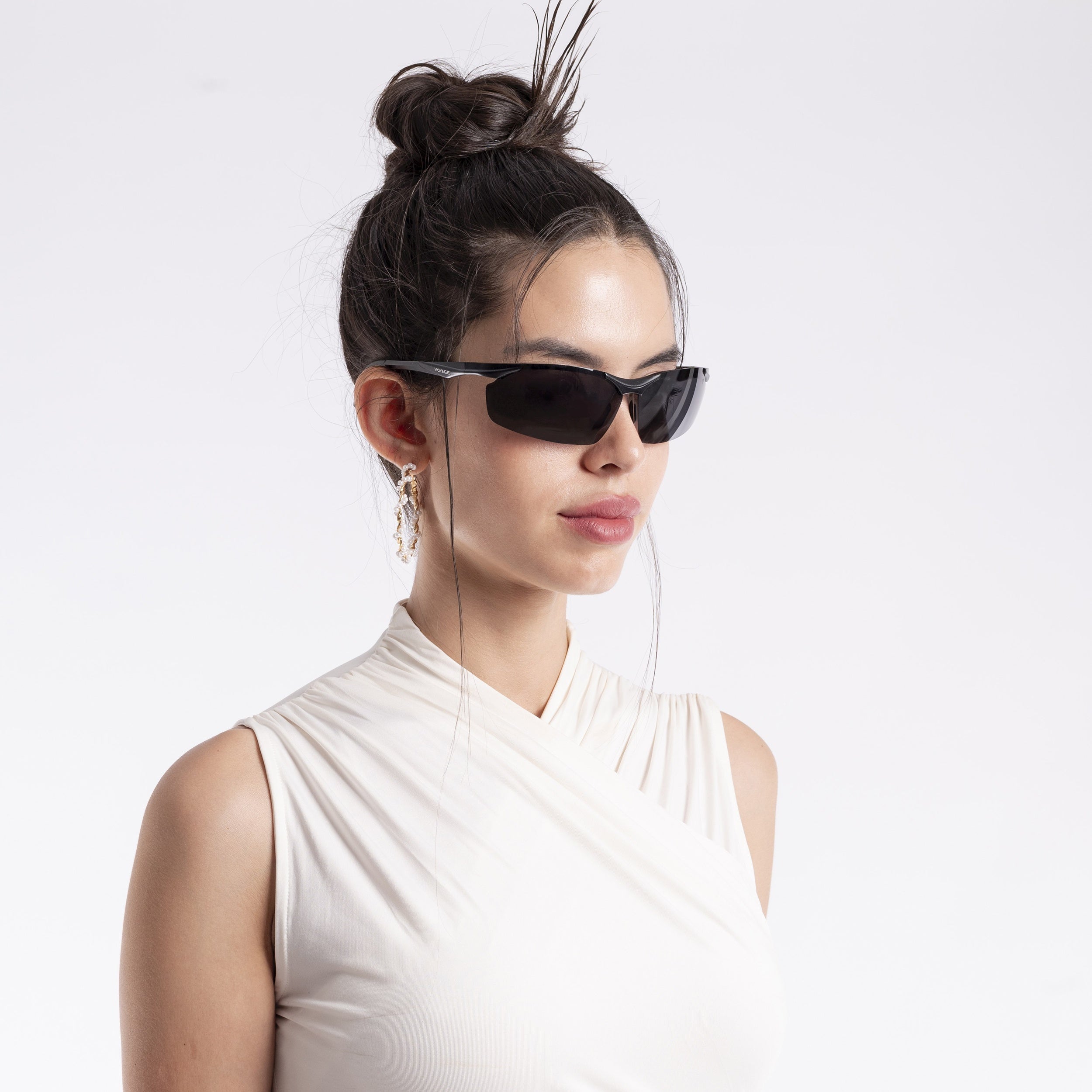 Voyage Exclusive Black Polarized Wrap Around Sunglasses for Men & Women - PMG4648