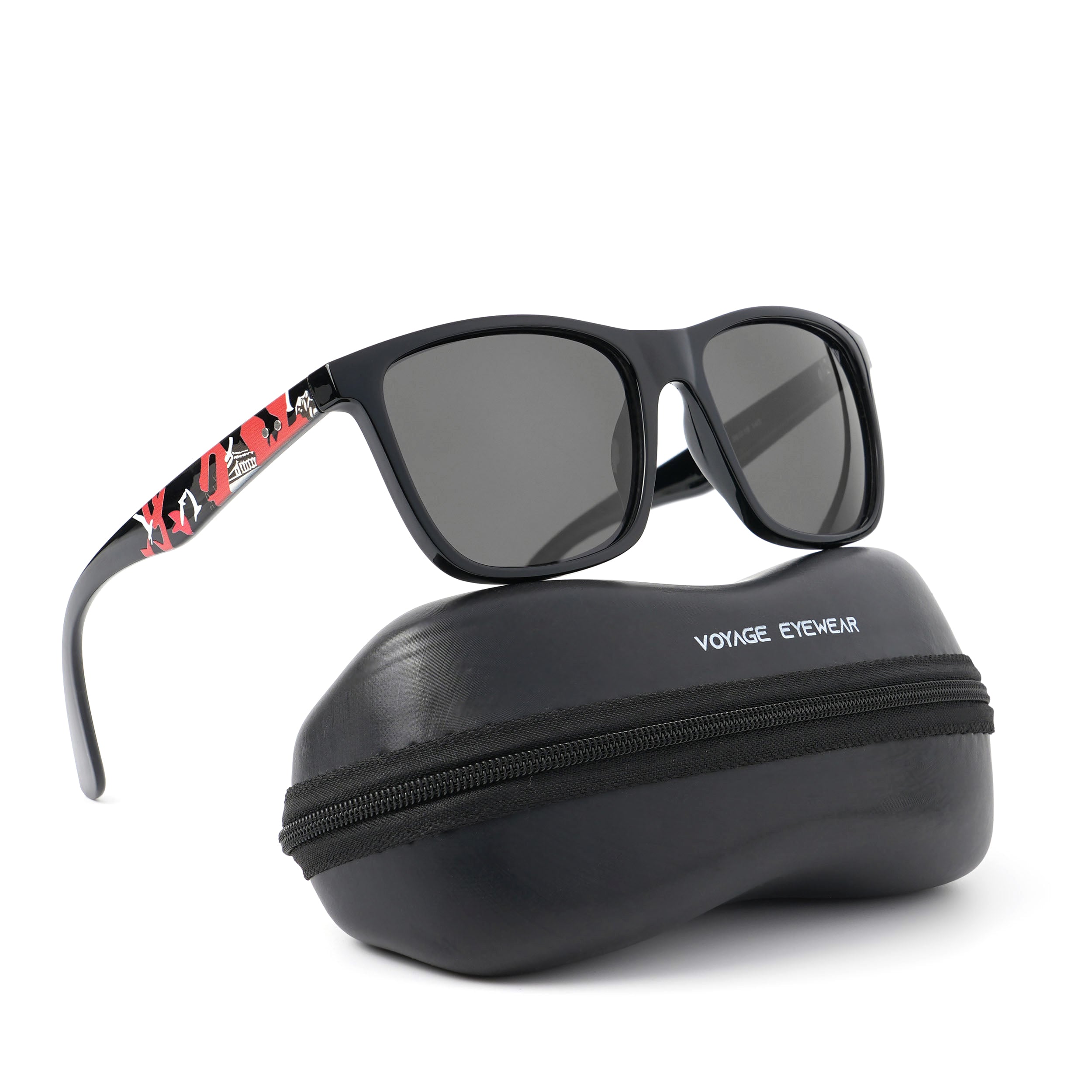 Square Polarized Sunglasses (Black Lens | Black Frame - PMG4815)