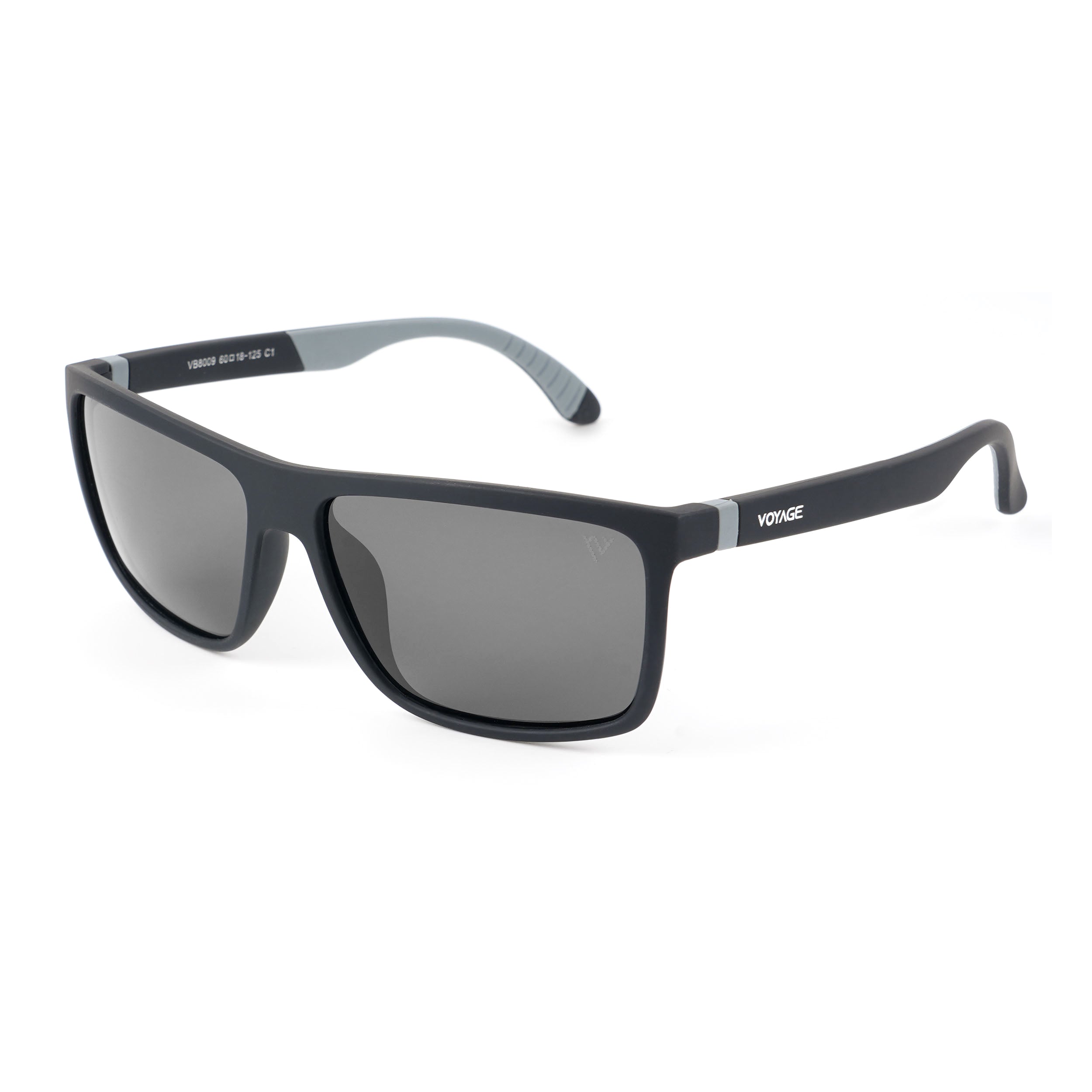 Dunk Matte Black Wayfarer Polarized Sunglasses | Black Lens - PMG5250